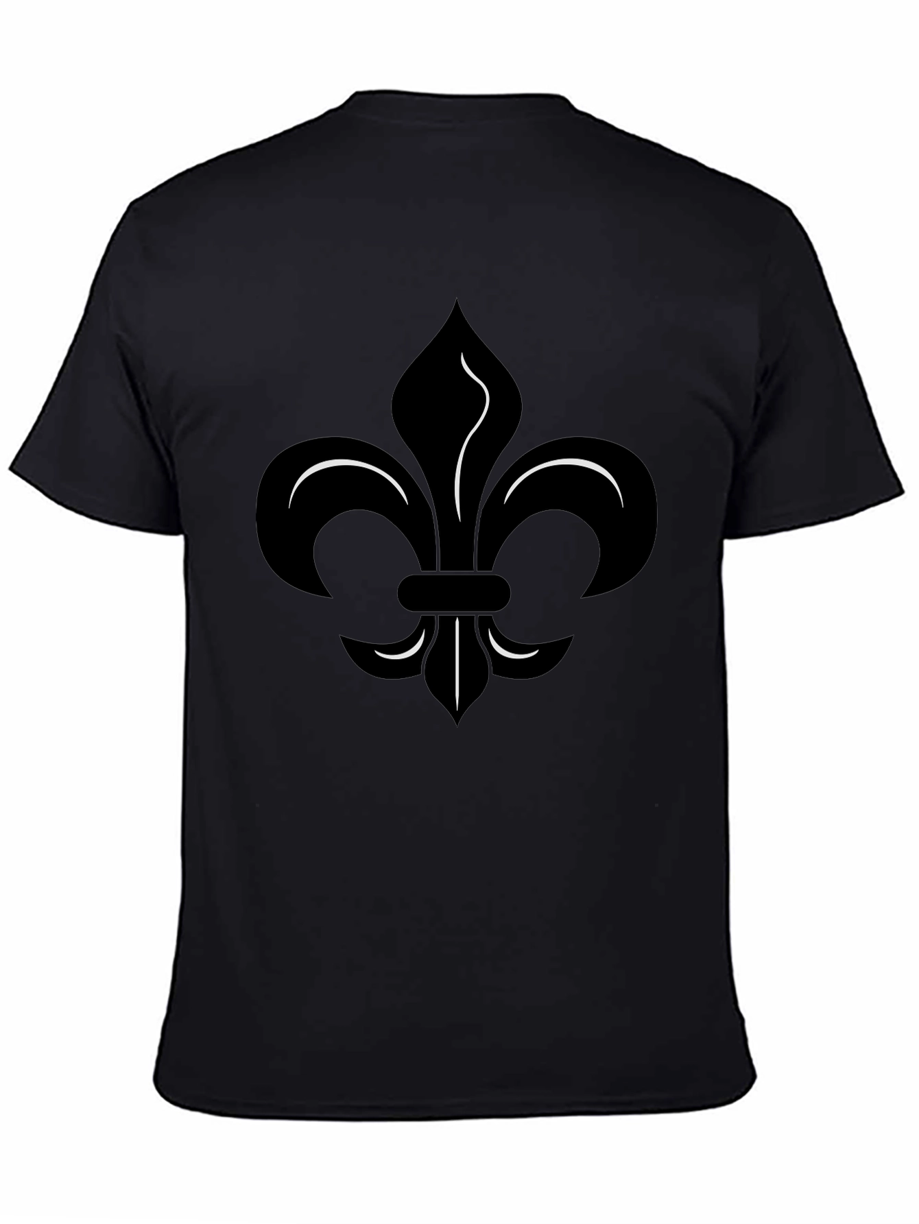 Black Fleur-de-Lis Graphic Tee - Stylish Menswear