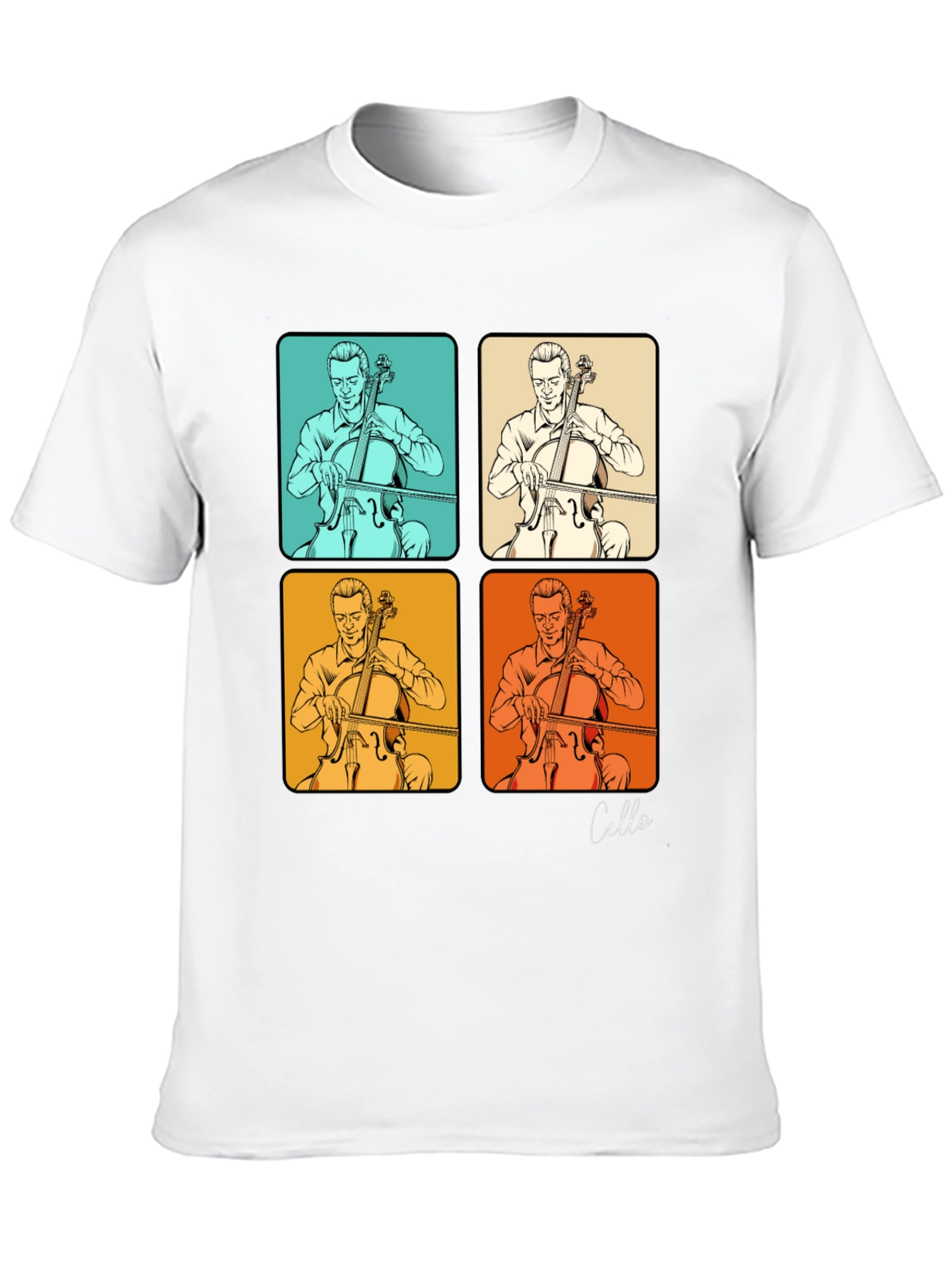 Cello Player T-Shirt - Retro Pop Art Design
