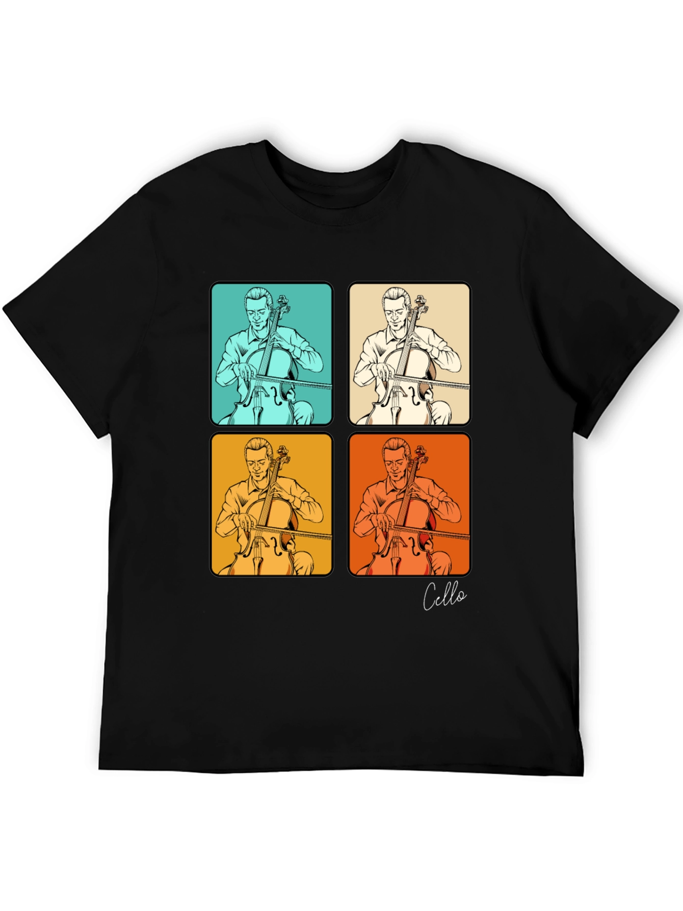 Cello Player T-Shirt - Retro Pop Art Design