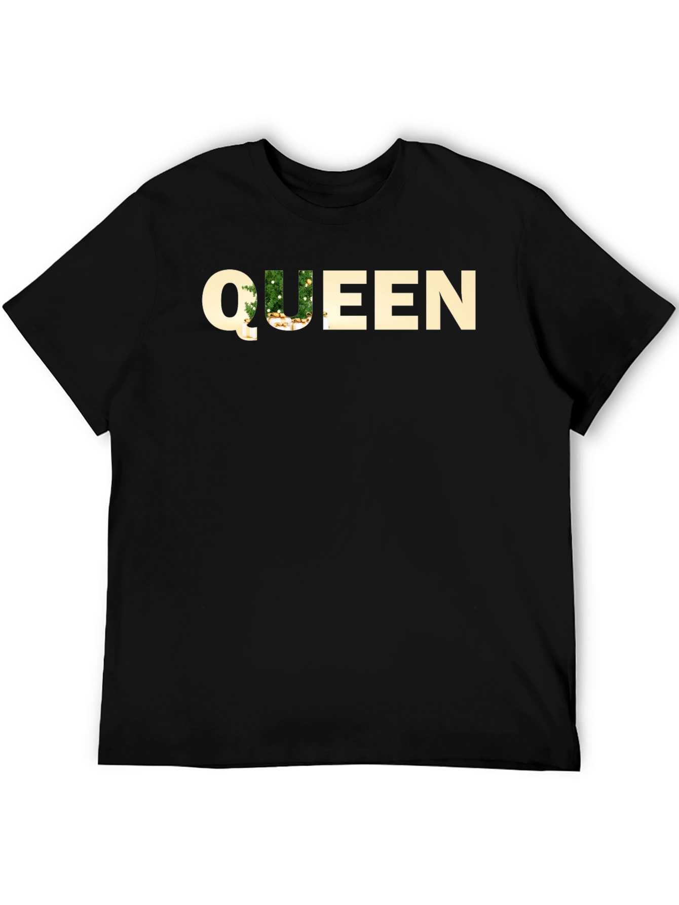 Queen Christmas Tree Black T-Shirt