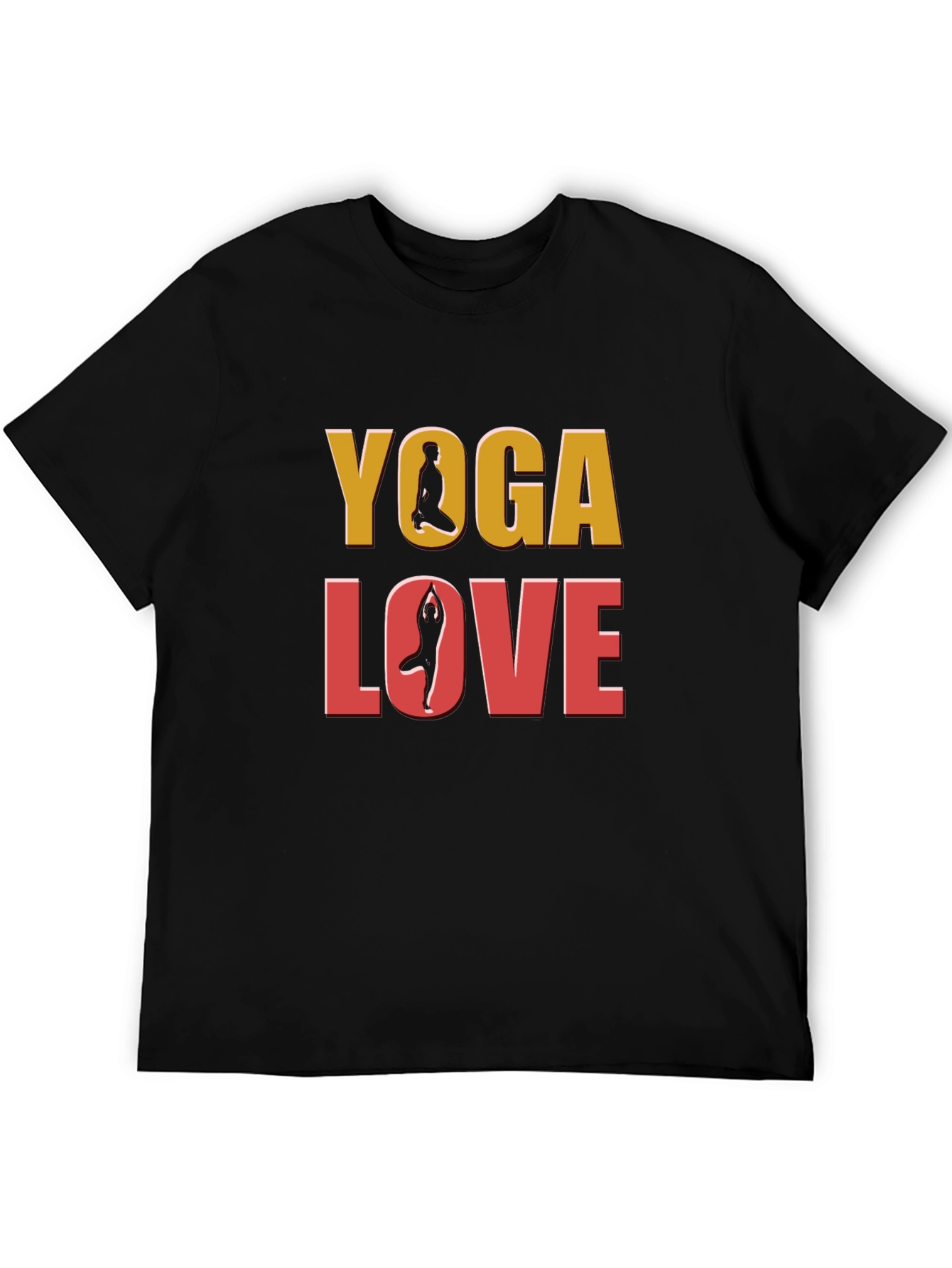 Yoga Love Graphic Tee - Black Cotton T-Shirt