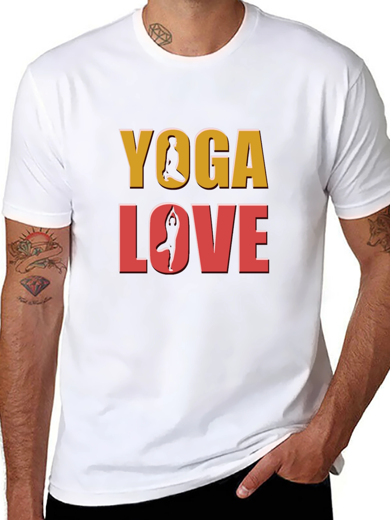 Yoga Love Graphic Tee - Black Cotton T-Shirt