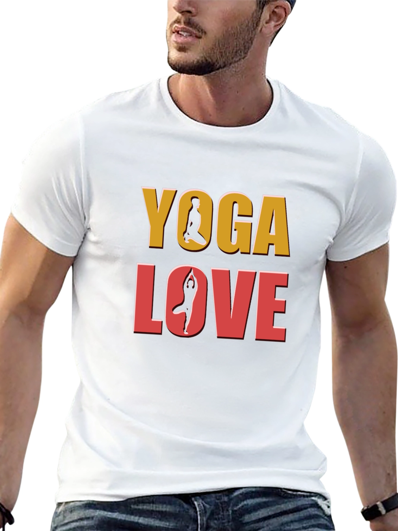 Yoga Love Graphic Tee - Black Cotton T-Shirt