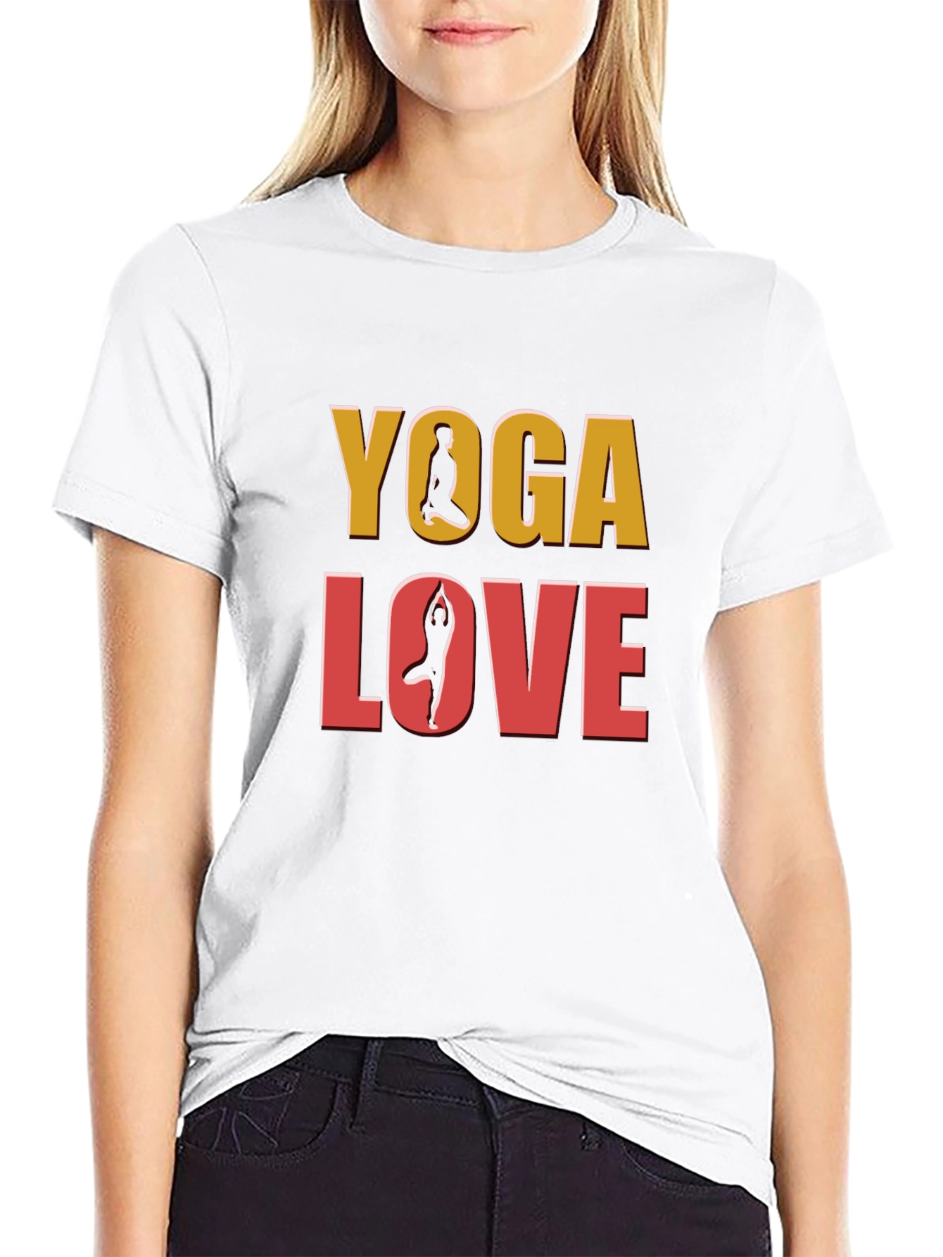 Yoga Love Graphic Tee - Black Cotton T-Shirt