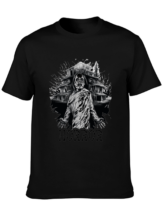 Horror Graphic T-Shirt - Spooky Zombie House Tee