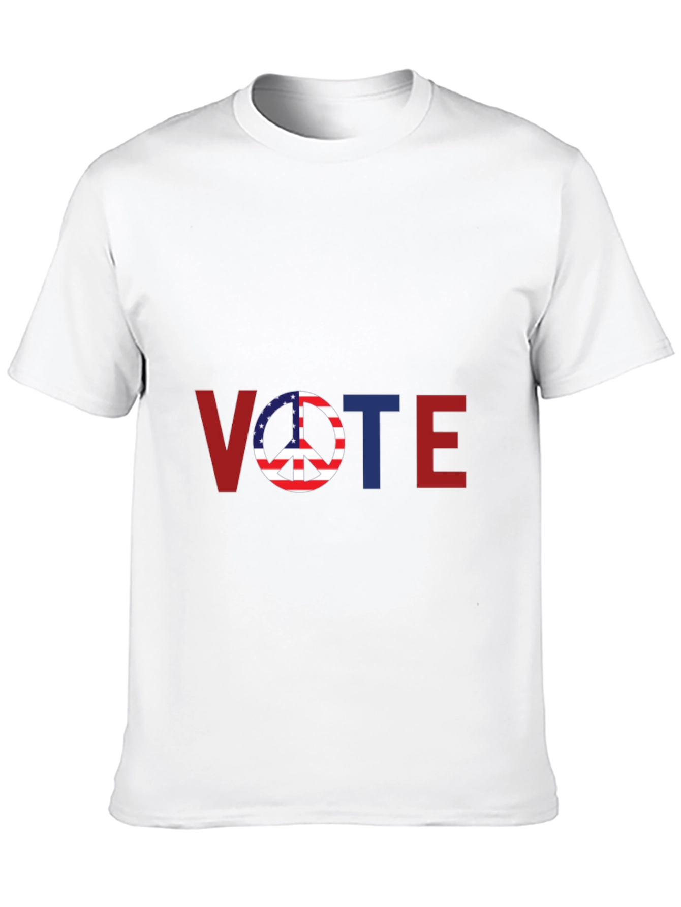 Vote Peace Sign USA Flag Graphic T-Shirt