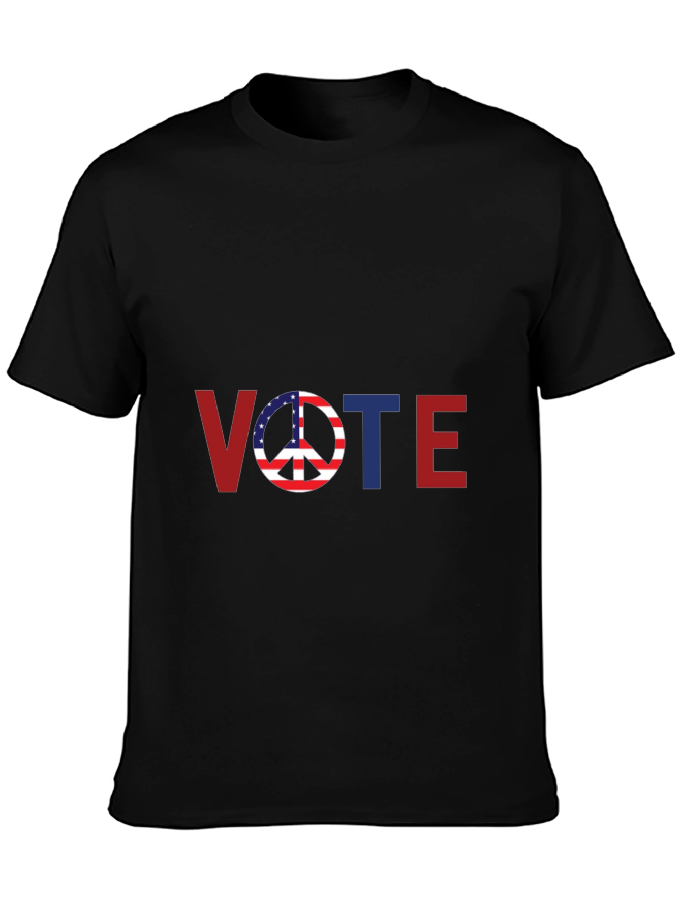 Vote Peace Sign USA Flag Graphic T-Shirt