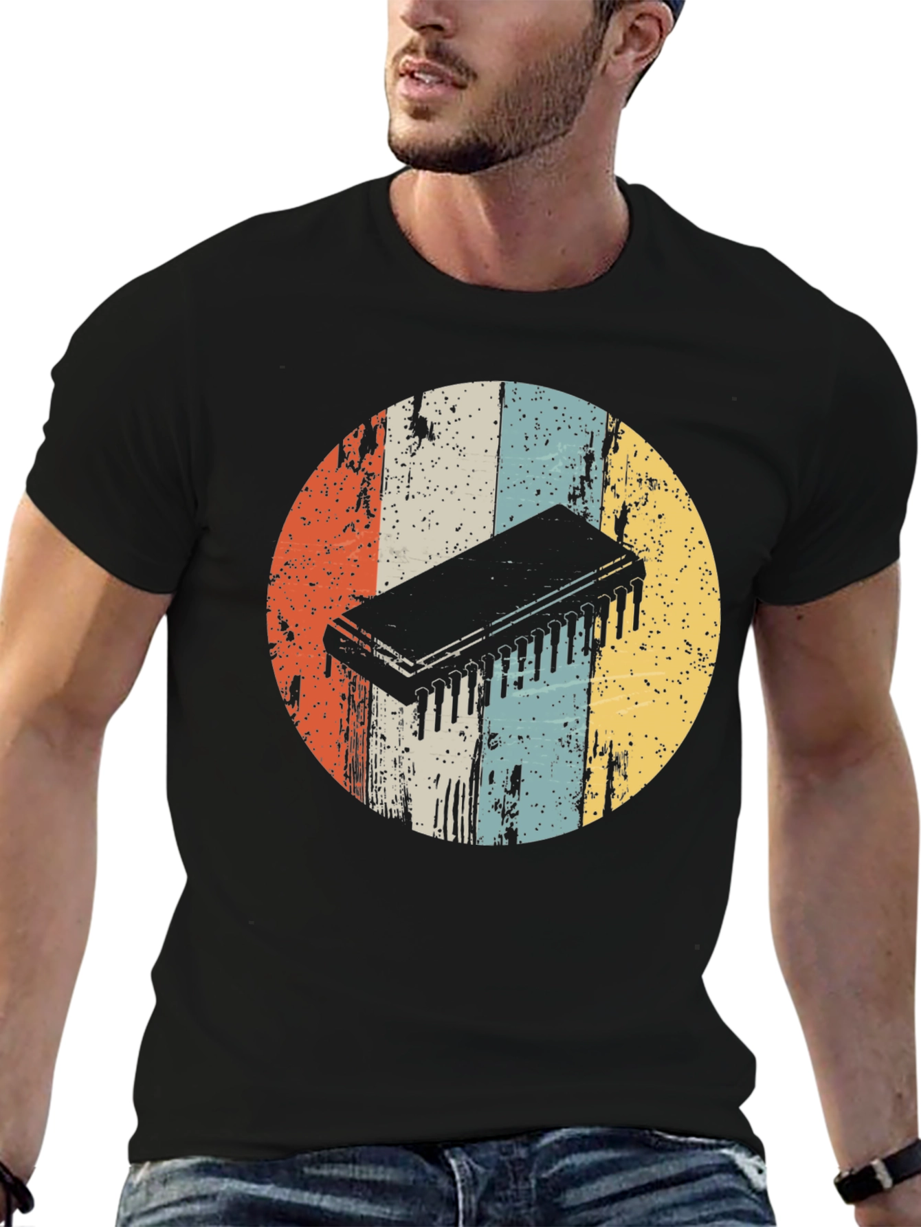 Retro Circuit Chip T-Shirt