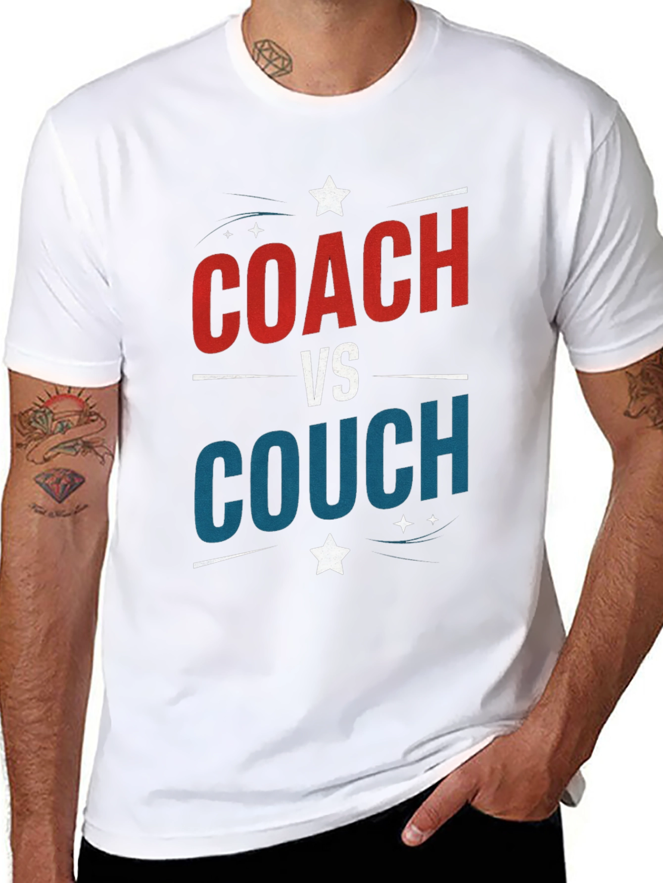 Coach vs Couch Black T-Shirt