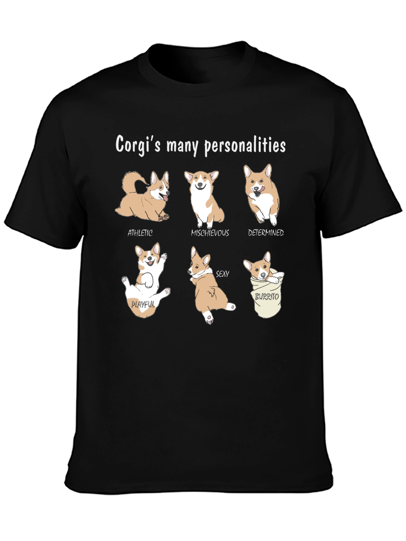 Corgi Personalities Graphic Tee
