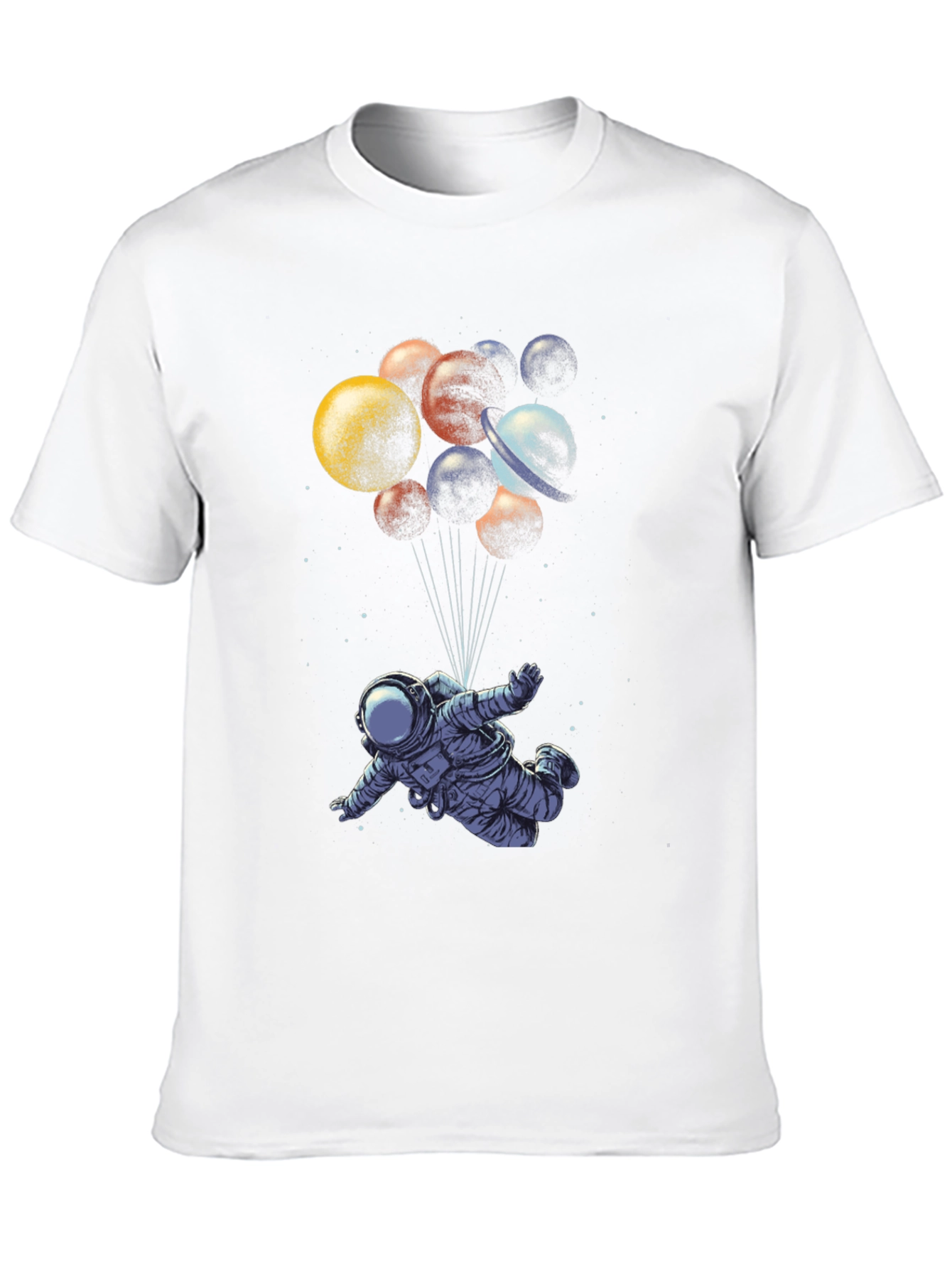 Astronaut in Space T-Shirt - Planet Balloons Graphic Tee