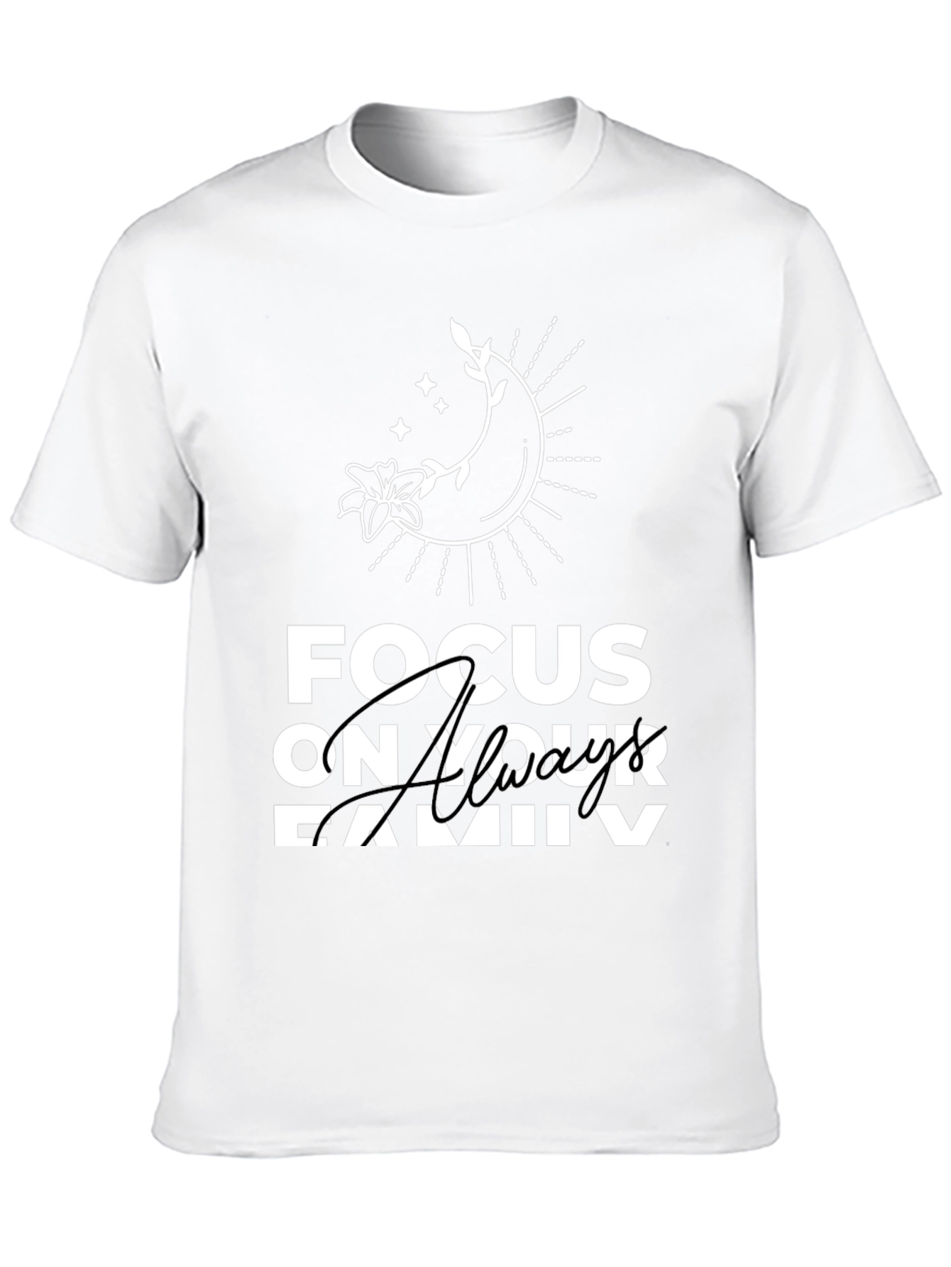 Focus On Your Family Graphic T-Shirt - Black