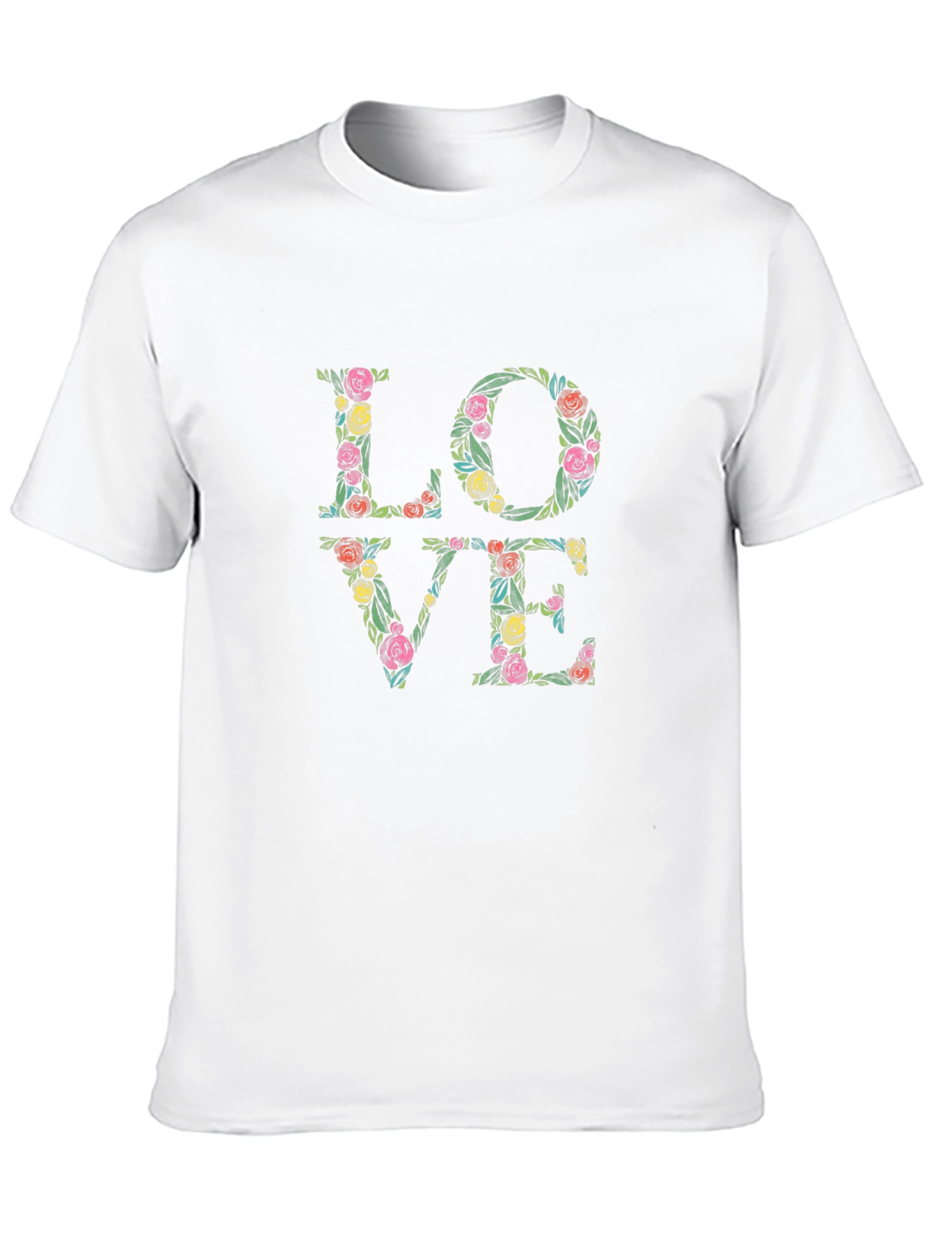 Floral LOVE Graphic T-Shirt - Stylish Black Tee