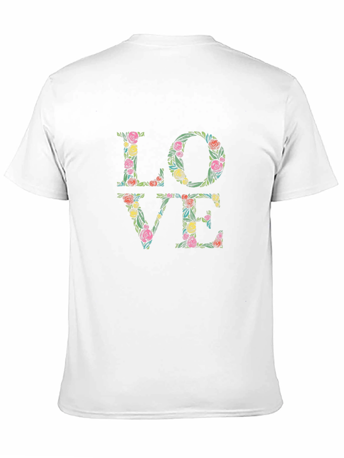 Floral LOVE Graphic T-Shirt - Stylish Black Tee