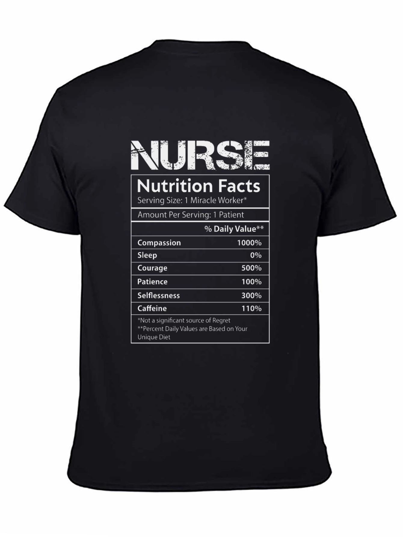 Nurse Nutrition Facts Graphic T-Shirt