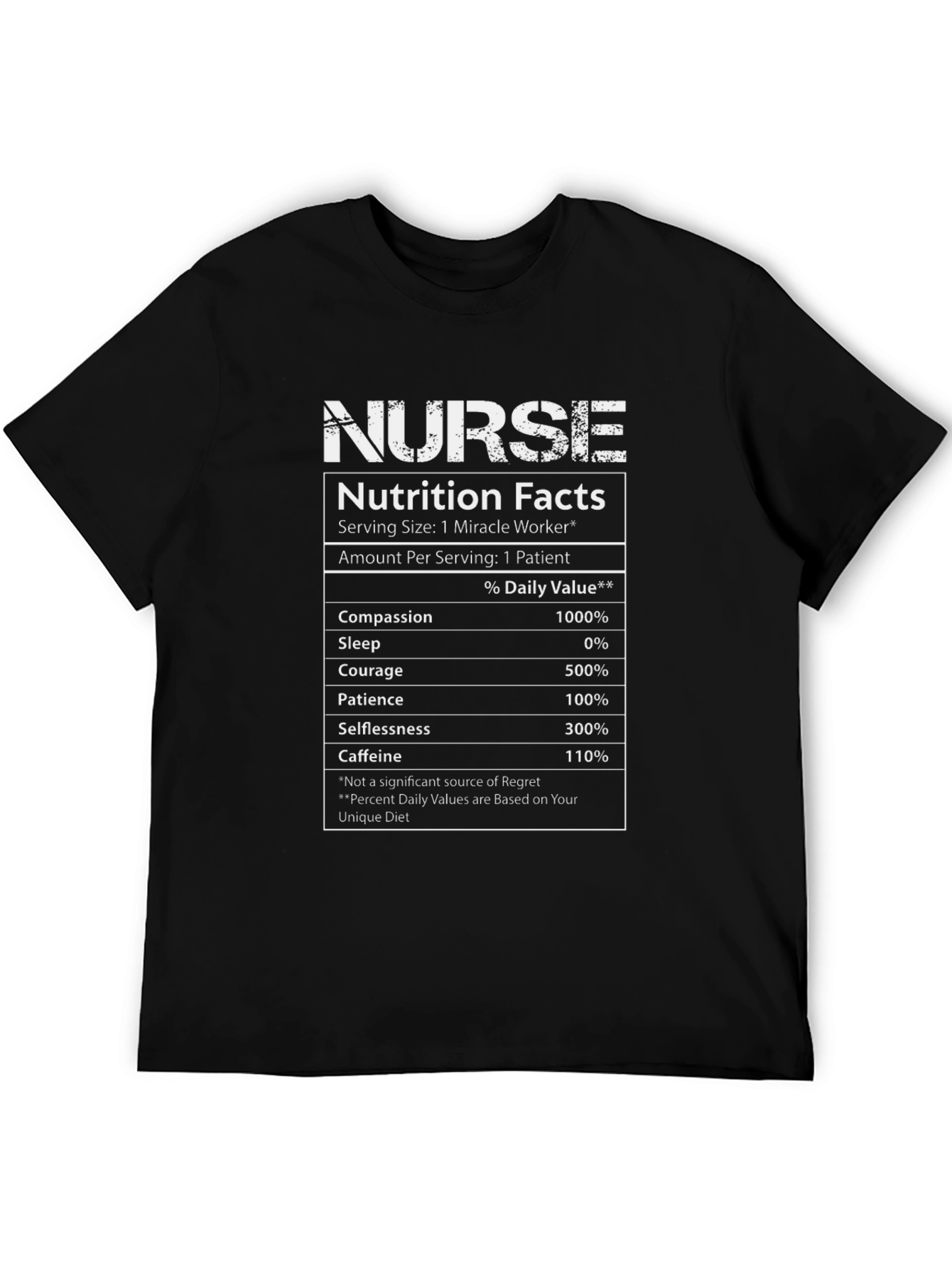 Nurse Nutrition Facts Graphic T-Shirt