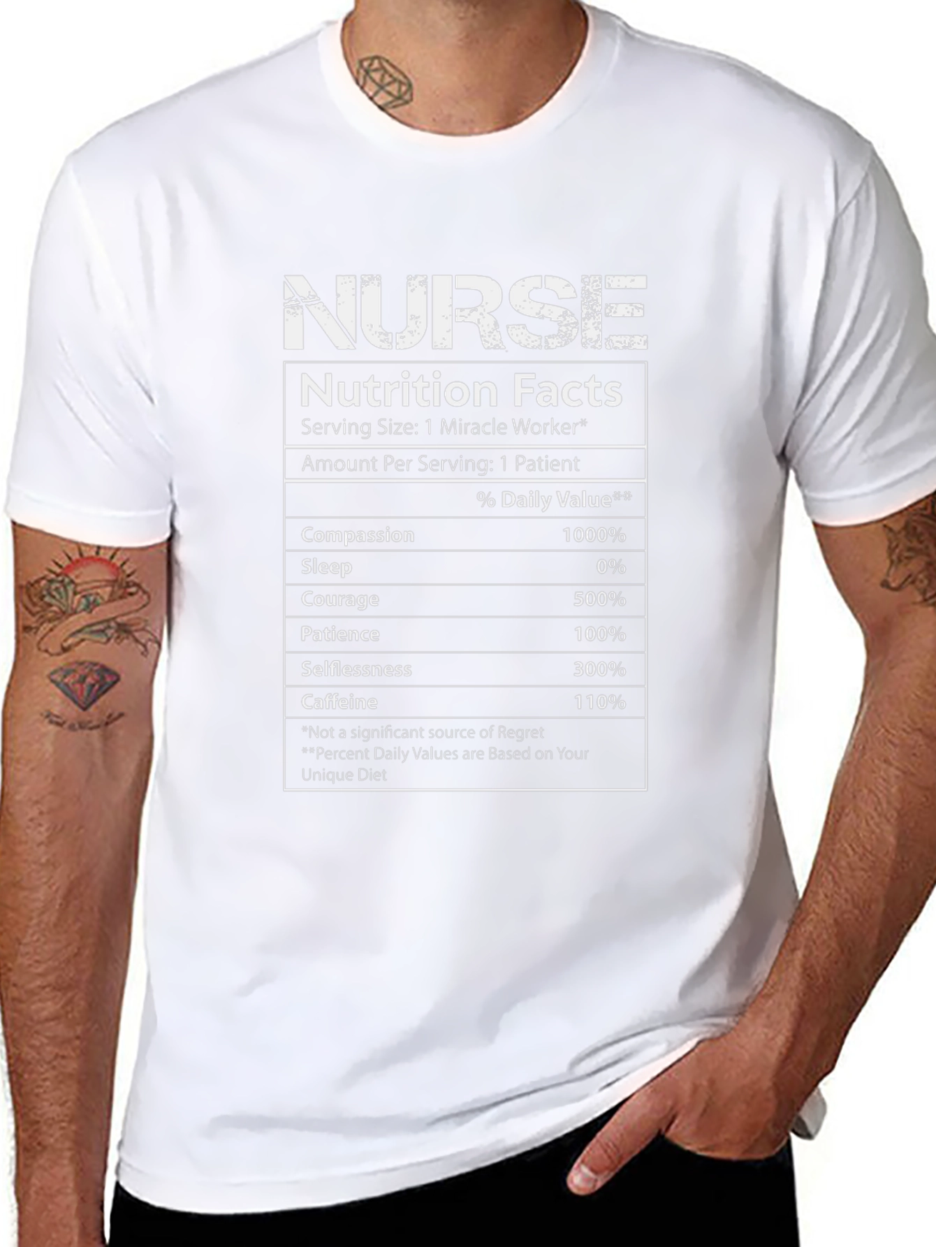 Nurse Nutrition Facts Graphic T-Shirt