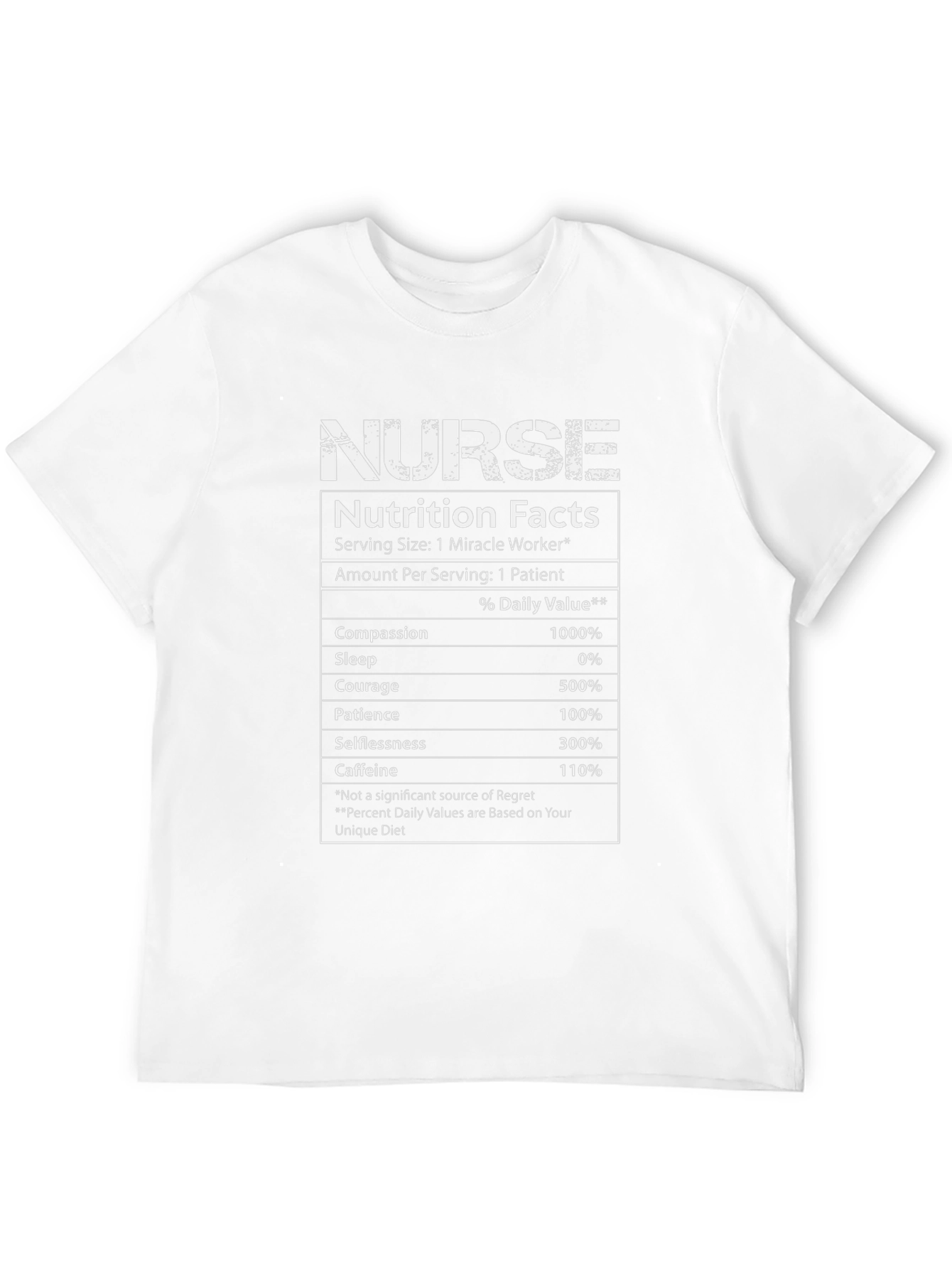 Nurse Nutrition Facts Graphic T-Shirt