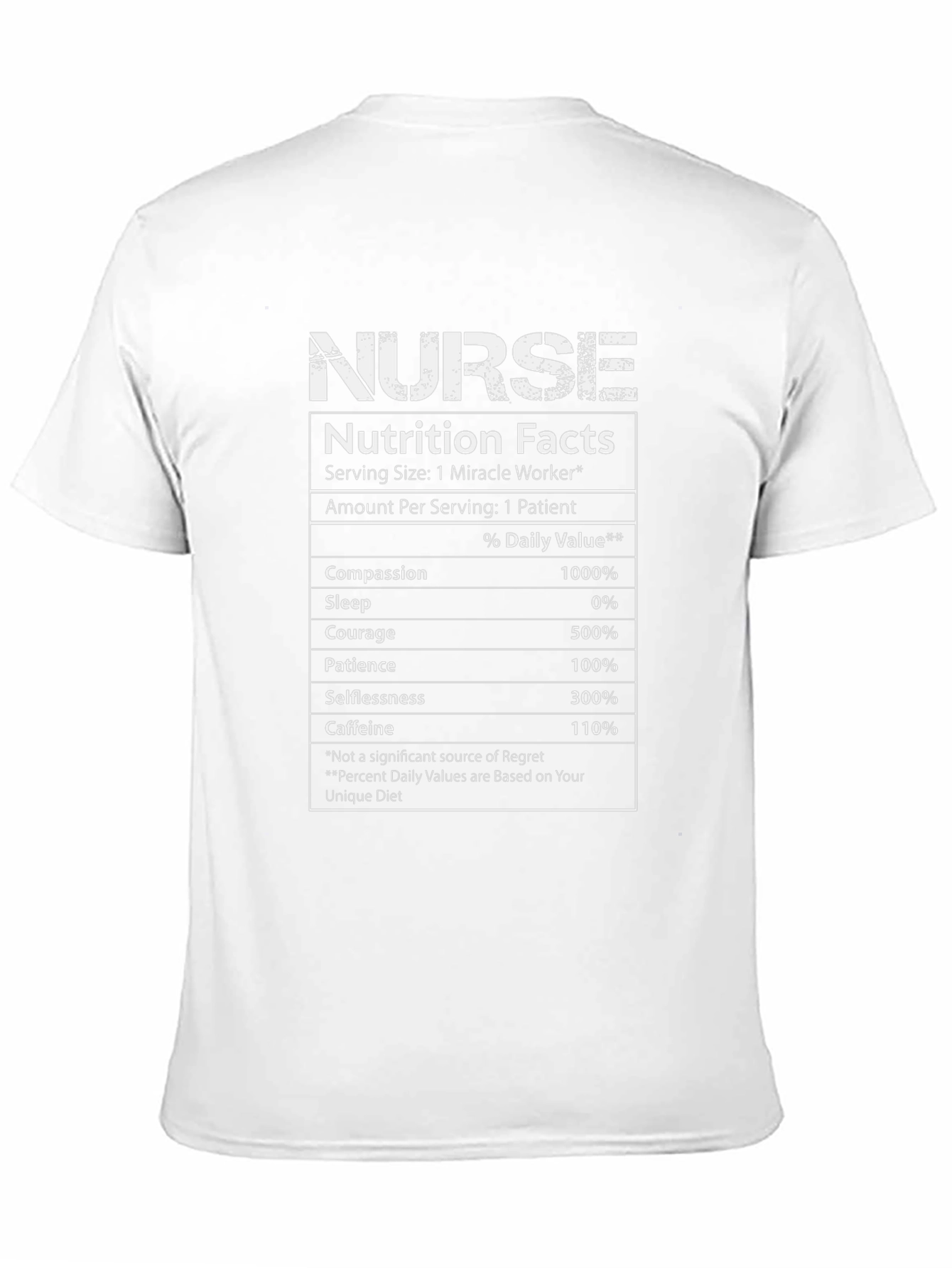 Nurse Nutrition Facts Graphic T-Shirt