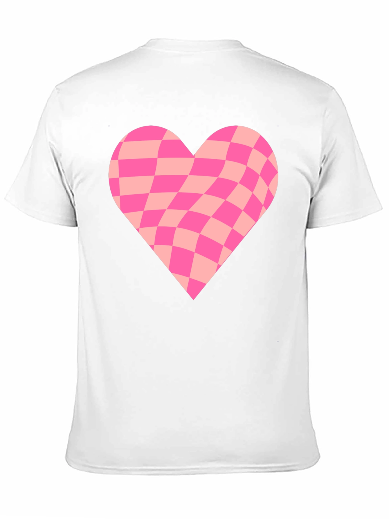 Warped Checkered Heart Graphic Tee - Black