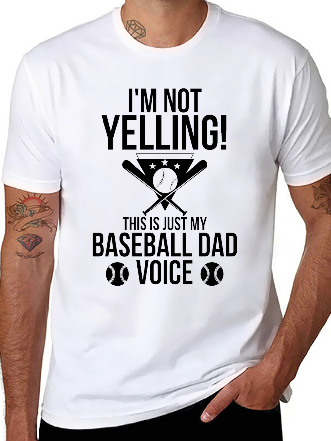 Baseball Dad Voice T-Shirt - Funny Mens Tee