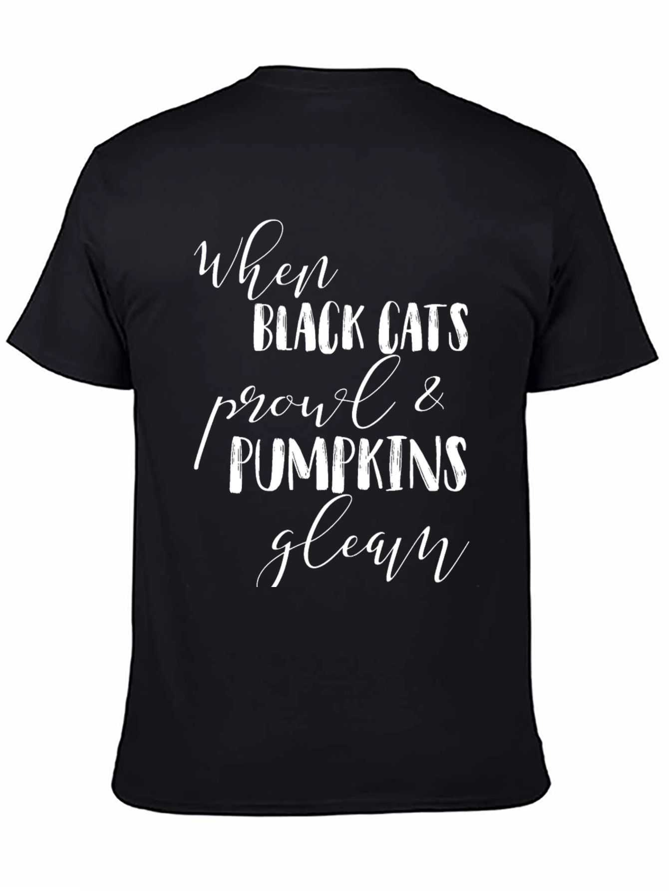 Halloween Black Cats & Pumpkins Graphic T-Shirt