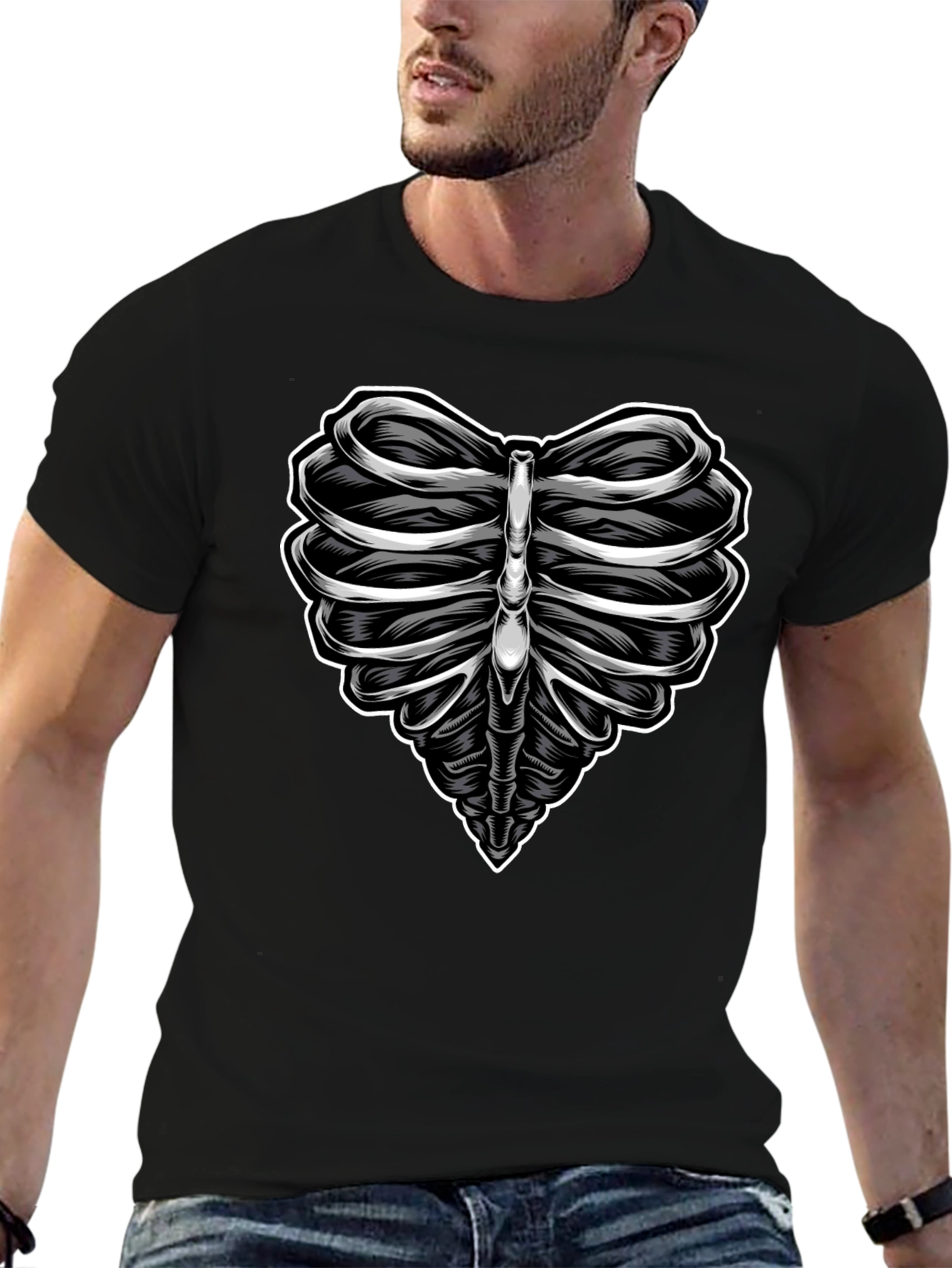 Heart Ribcage Graphic Tee - Anatomical Love T-Shirt