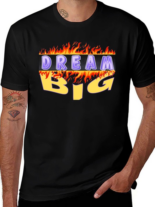 Dream Big Graphic Tee - Black Cotton T-Shirt