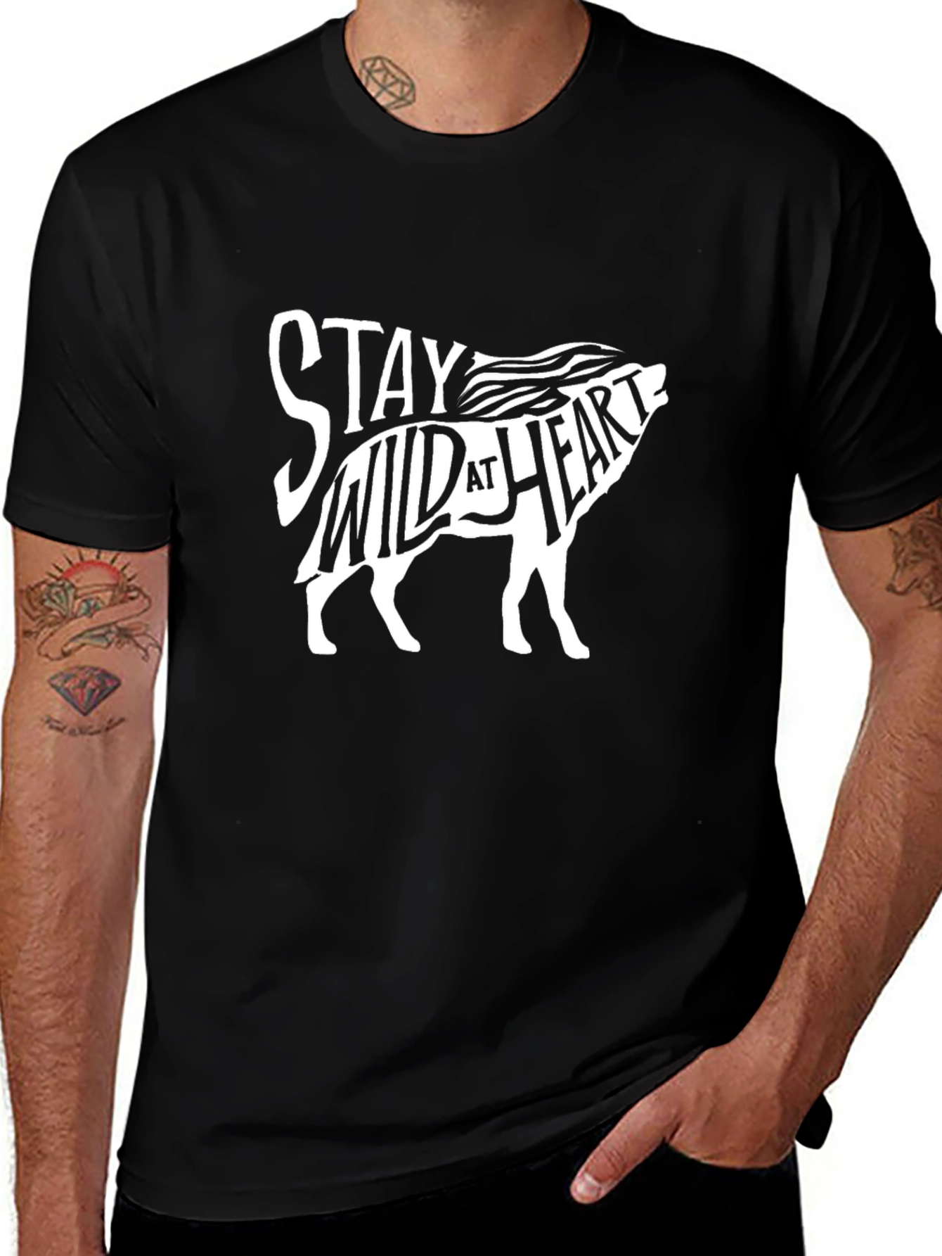 Stay Wild at Heart Wolf Graphic Tee