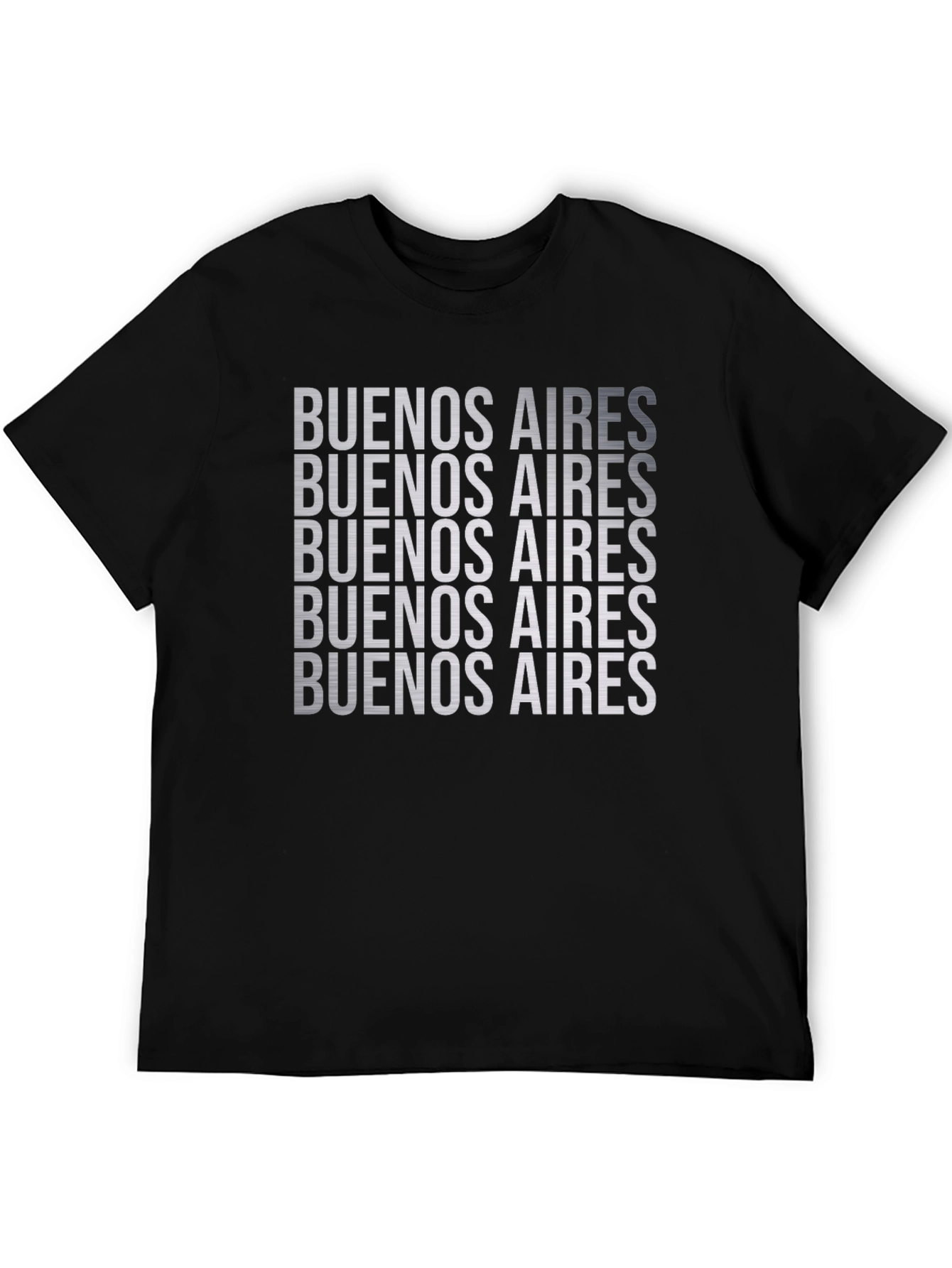 Buenos Aires Repeated Print Black T-Shirt