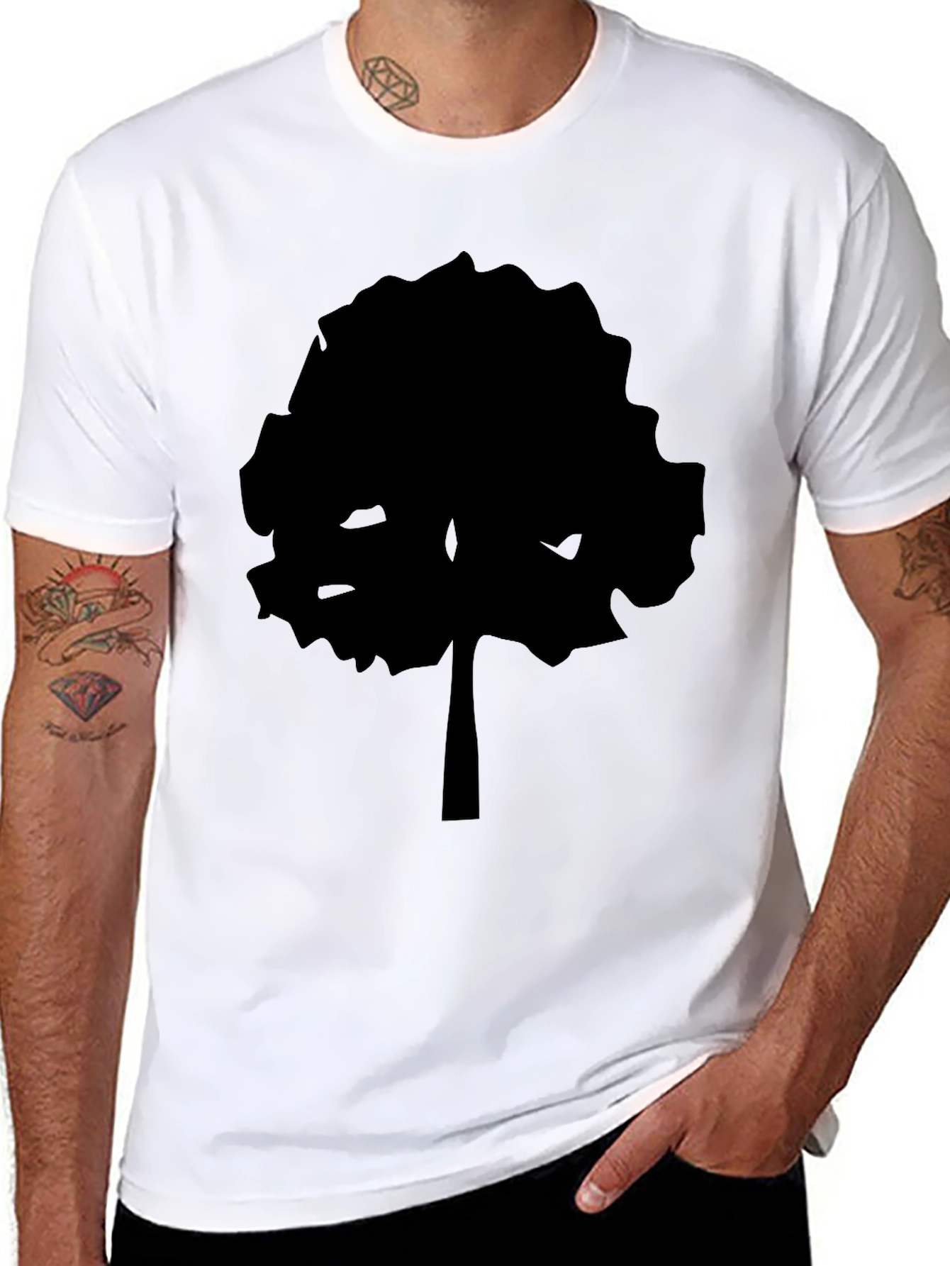 Silhouette Tree Graphic T-Shirt - Black