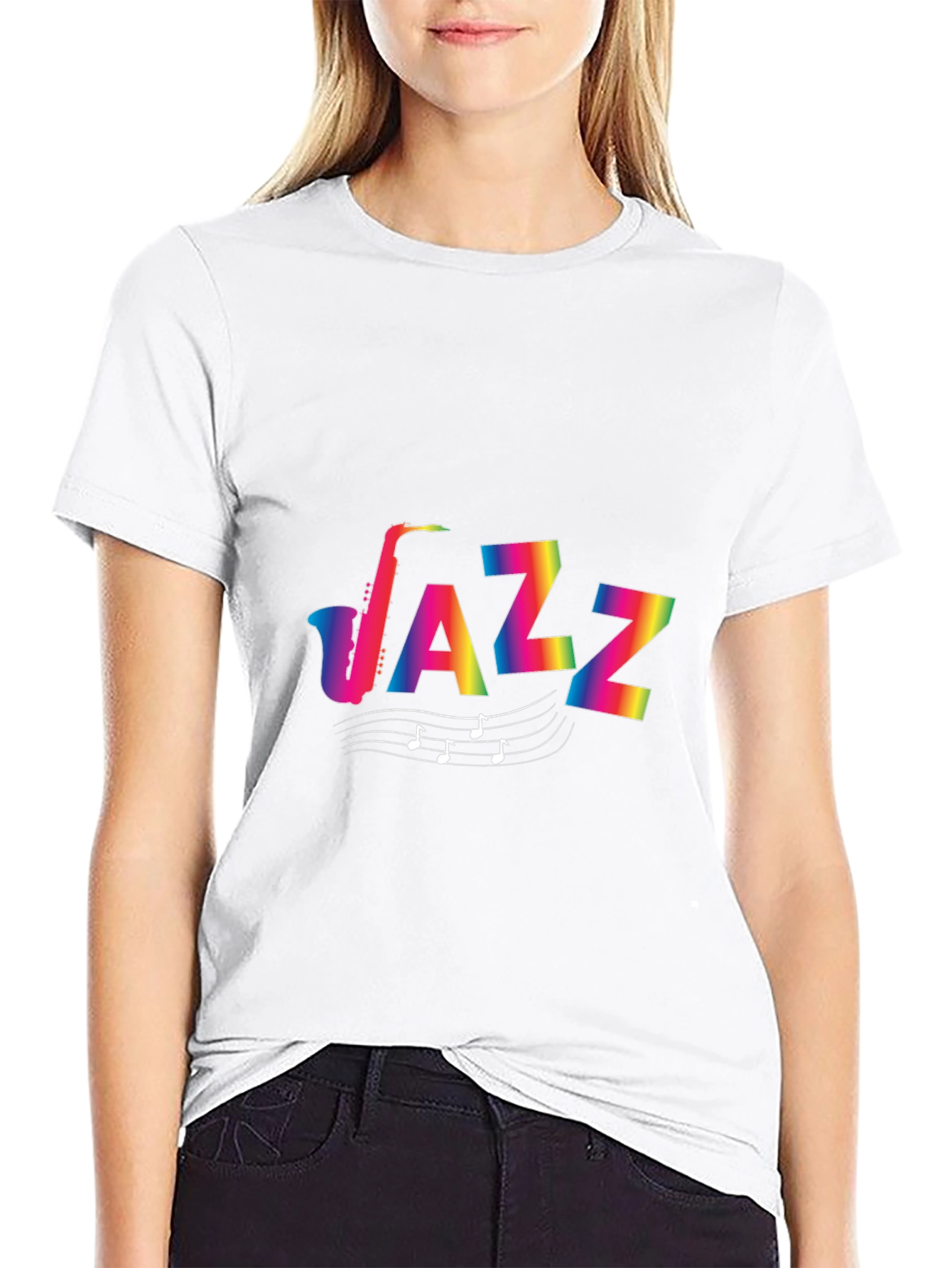 Rainbow Jazz Saxophone Graphic Tee
