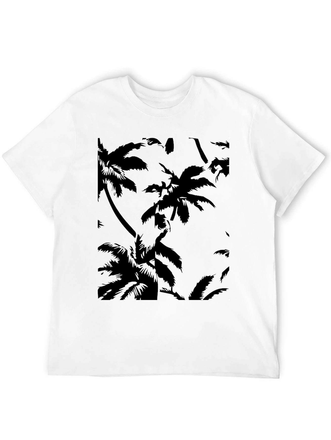 Tropical Palm Tree Black Graphic T-Shirt