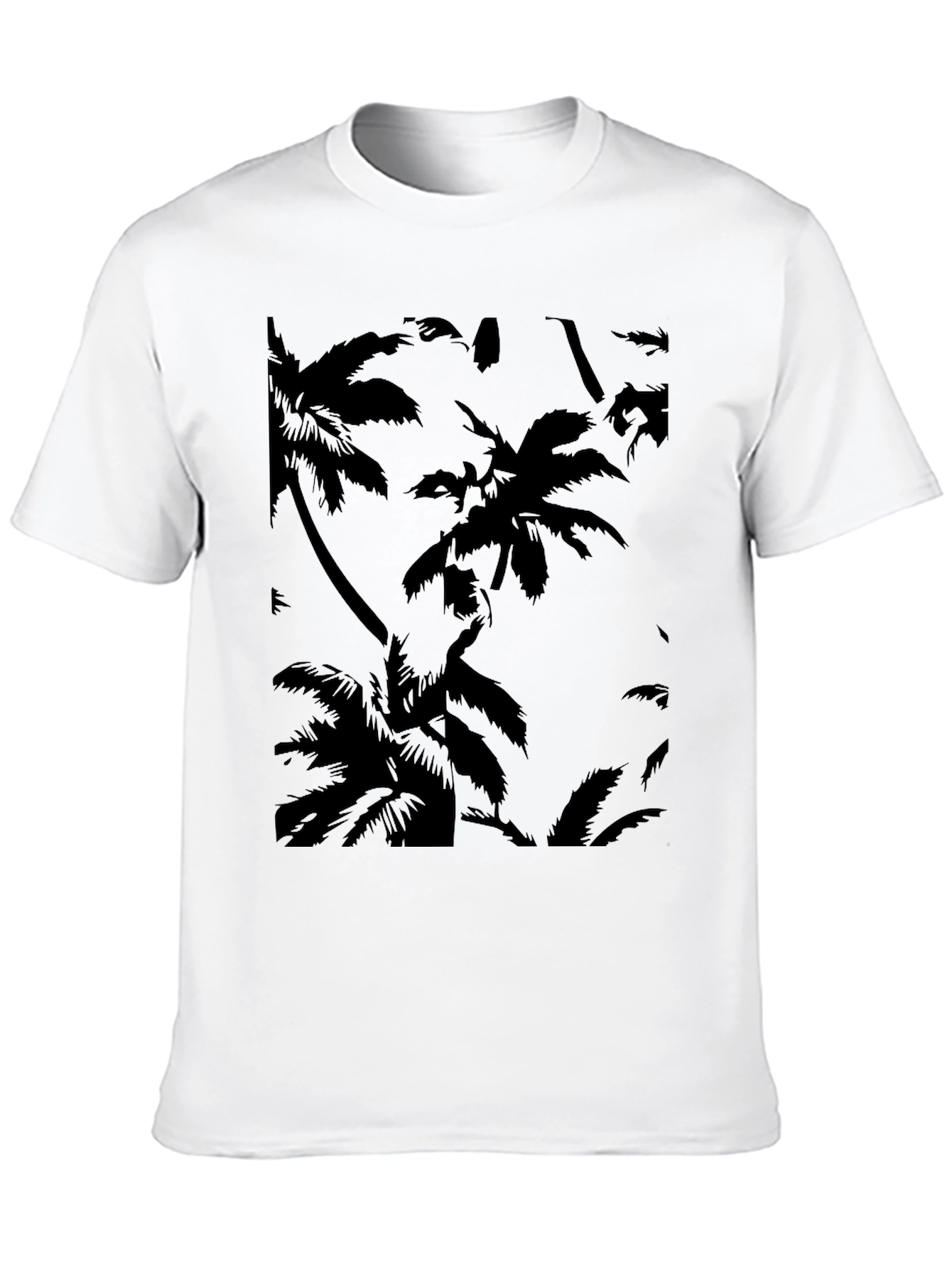 Tropical Palm Tree Black Graphic T-Shirt