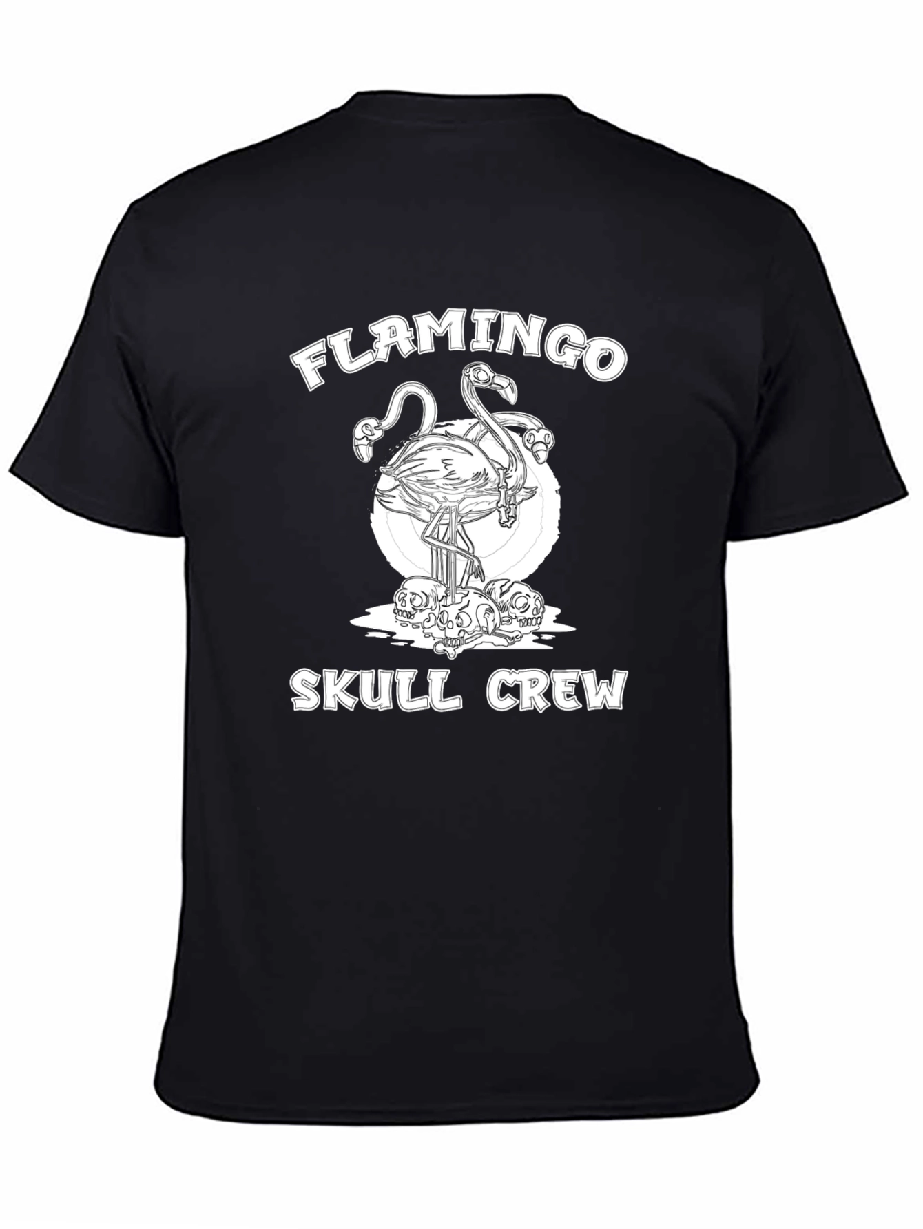 Flamingo Skull Crew Graphic T-Shirt