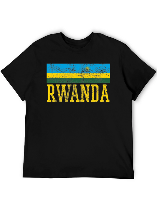 Rwanda Flag T-Shirt - Distressed Look