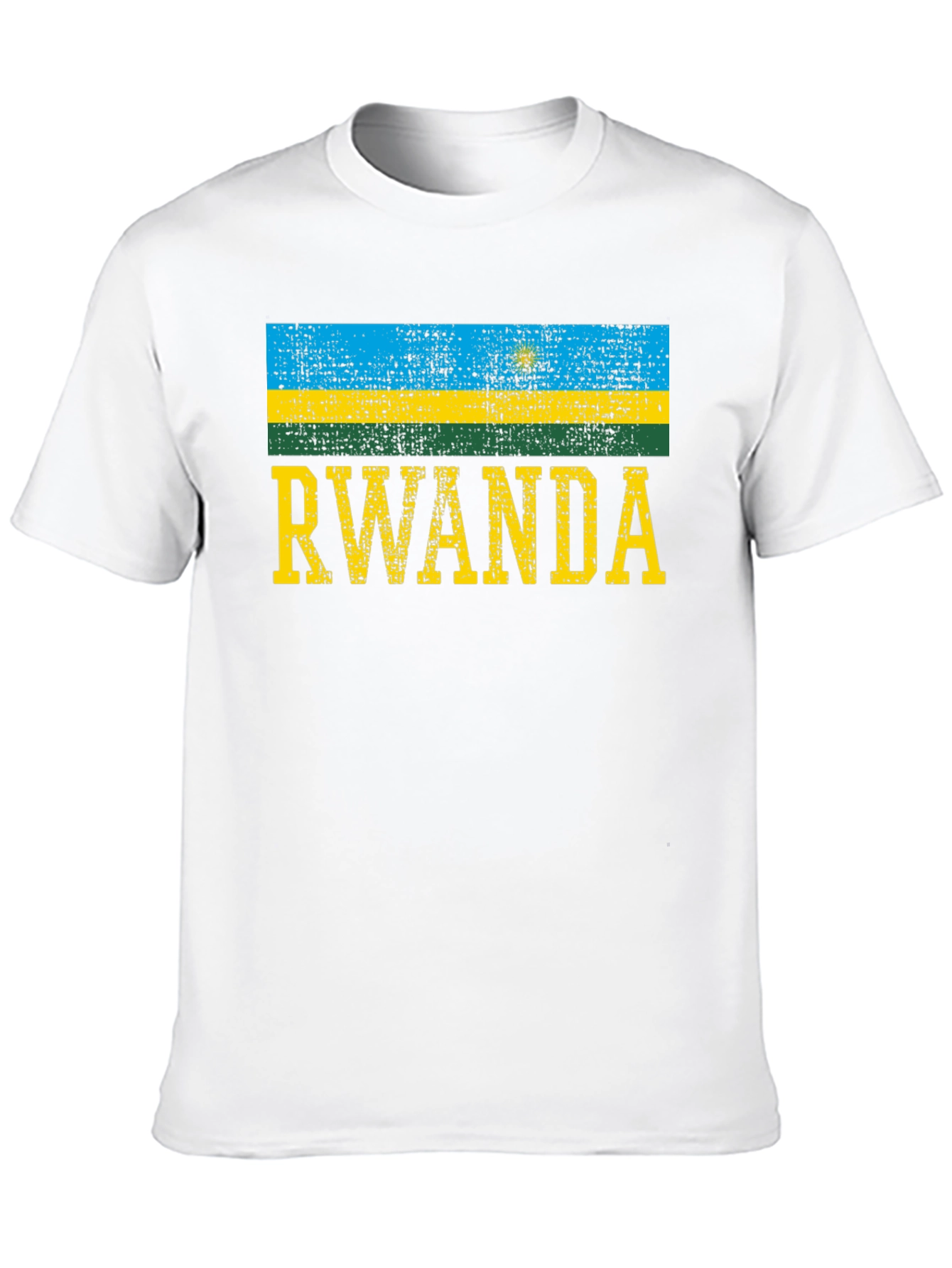 Rwanda Flag T-Shirt - Distressed Look