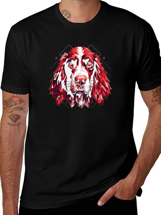 Geometric Dog Graphic Tee - Modern Canine Style