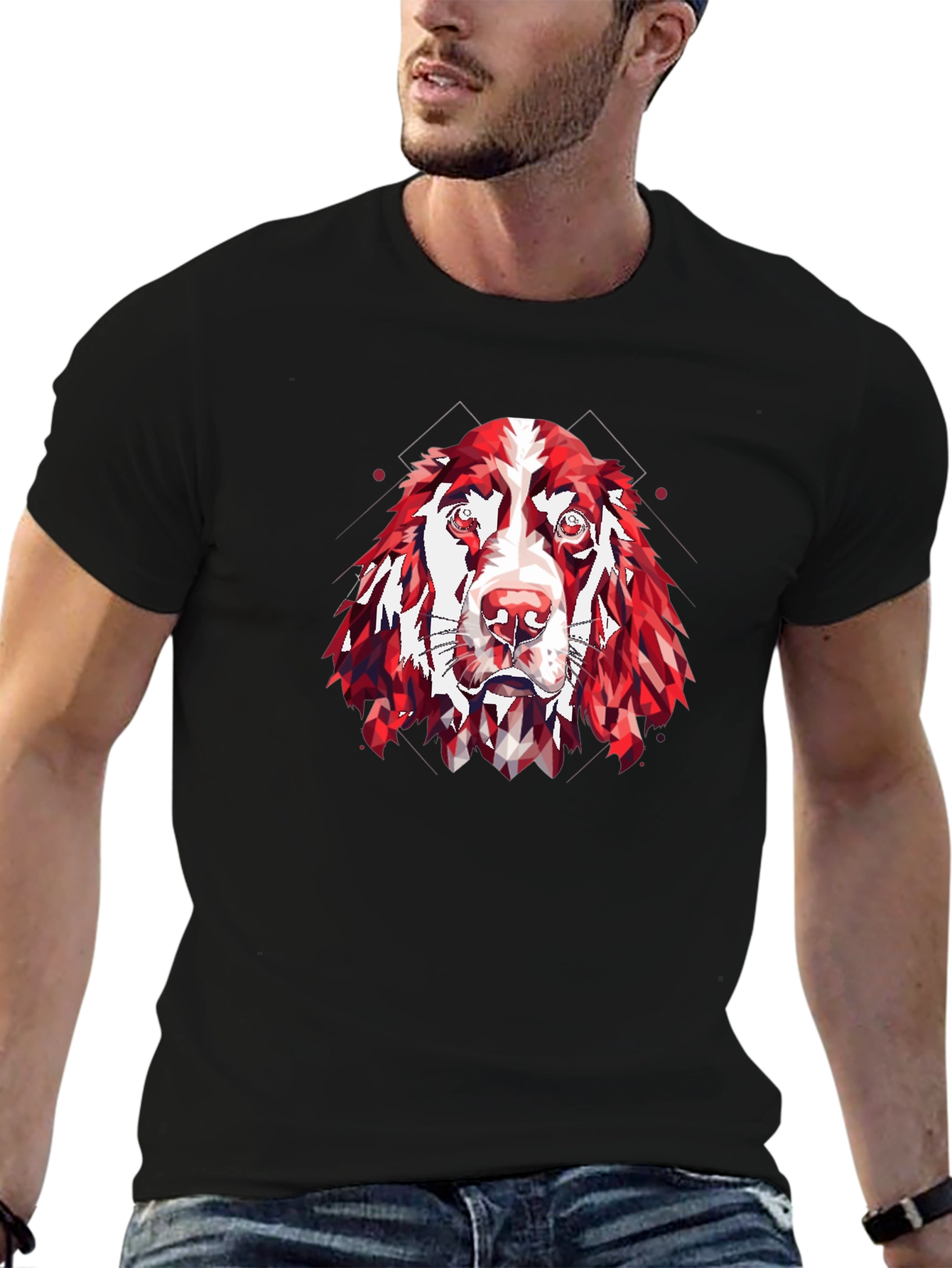 Geometric Dog Graphic Tee - Modern Canine Style