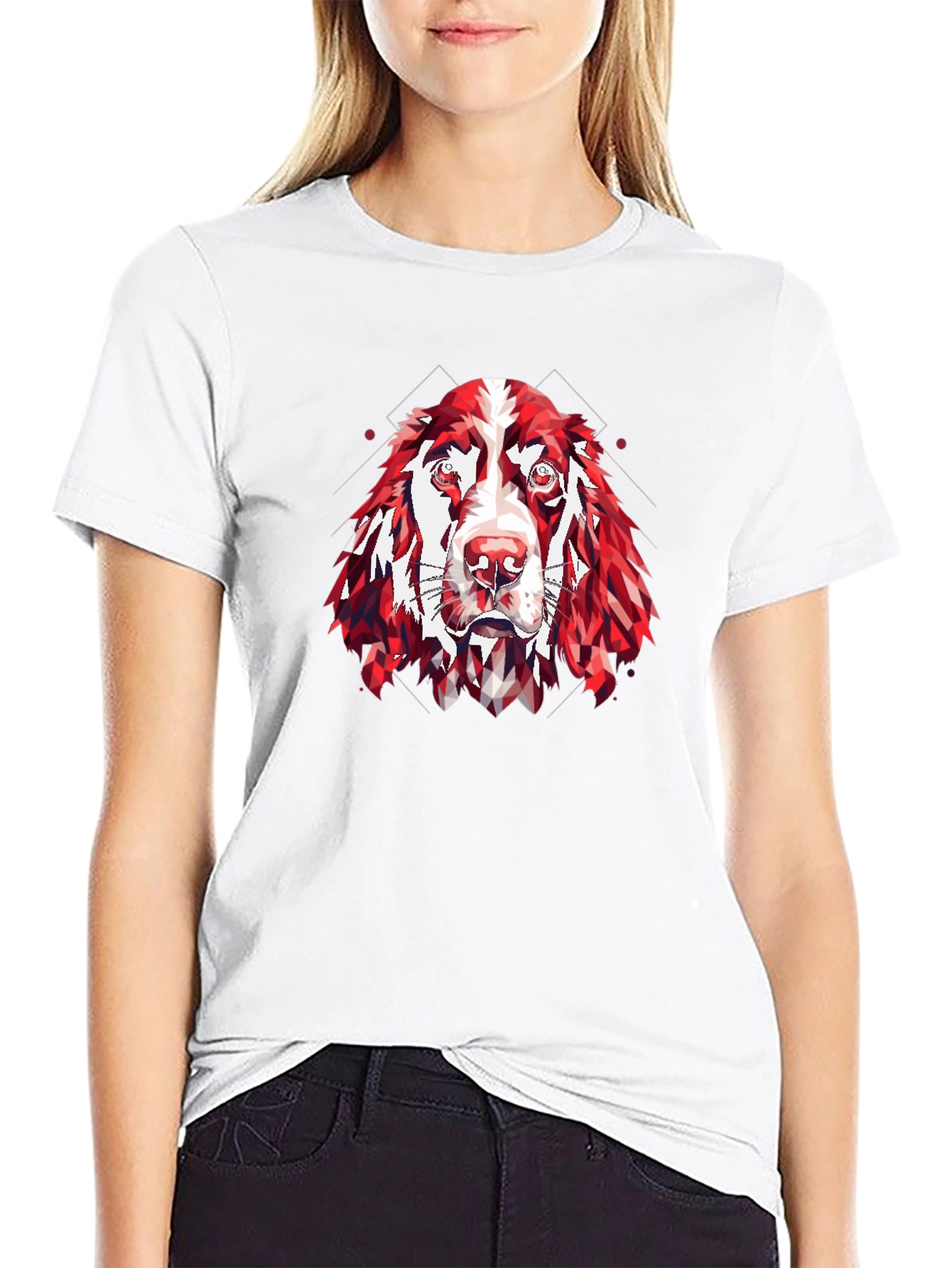 Geometric Dog Graphic Tee - Modern Canine Style