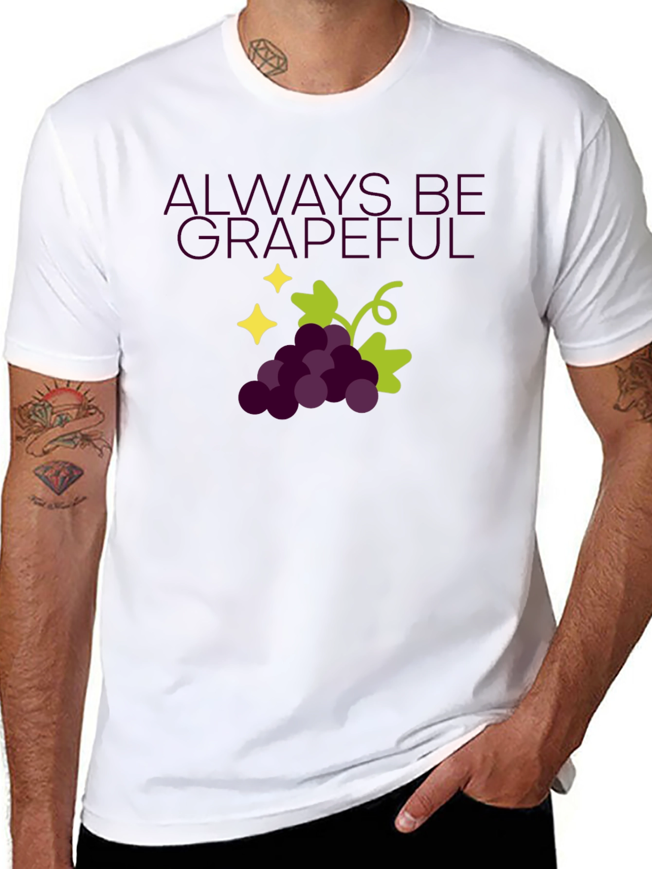 Always Be Grapeful Black T-Shirt