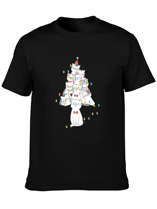 Festive Cat Christmas Tree T-Shirt
