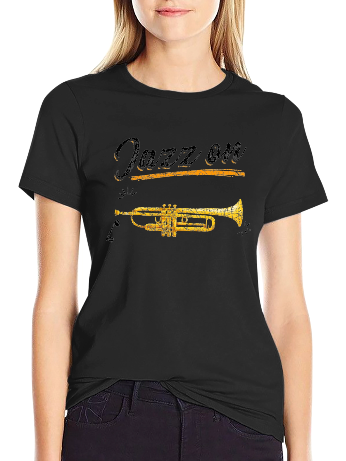 Jazz On Black Graphic T-Shirt