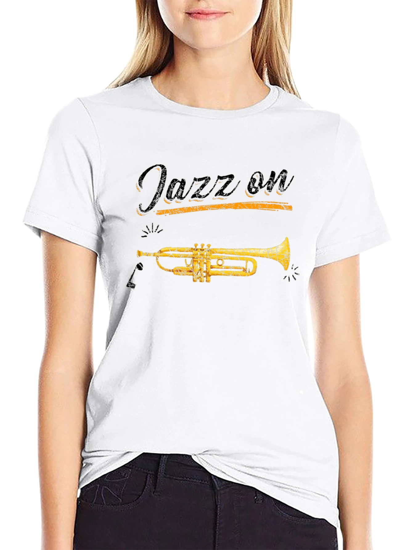 Jazz On Black Graphic T-Shirt