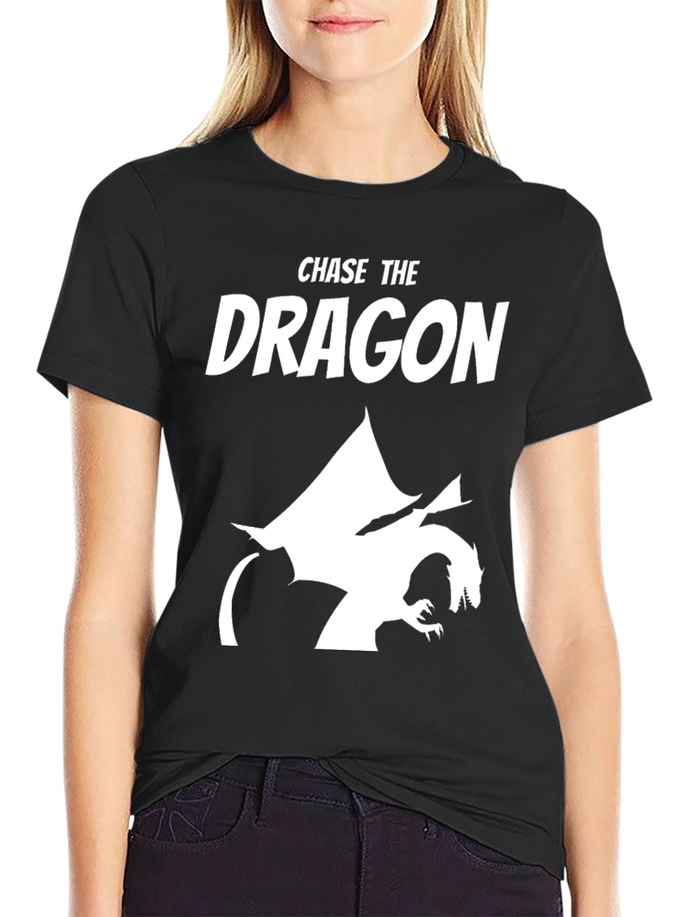 Chase the Dragon Black Graphic Tee