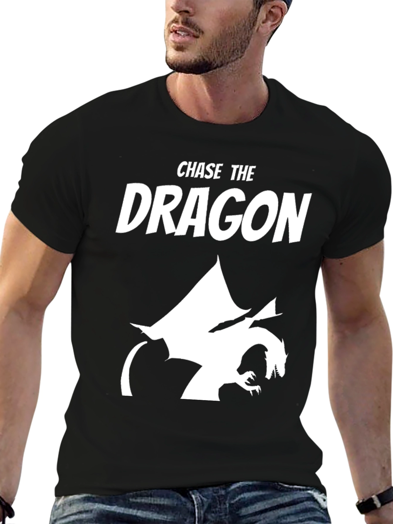 Chase the Dragon Black Graphic Tee