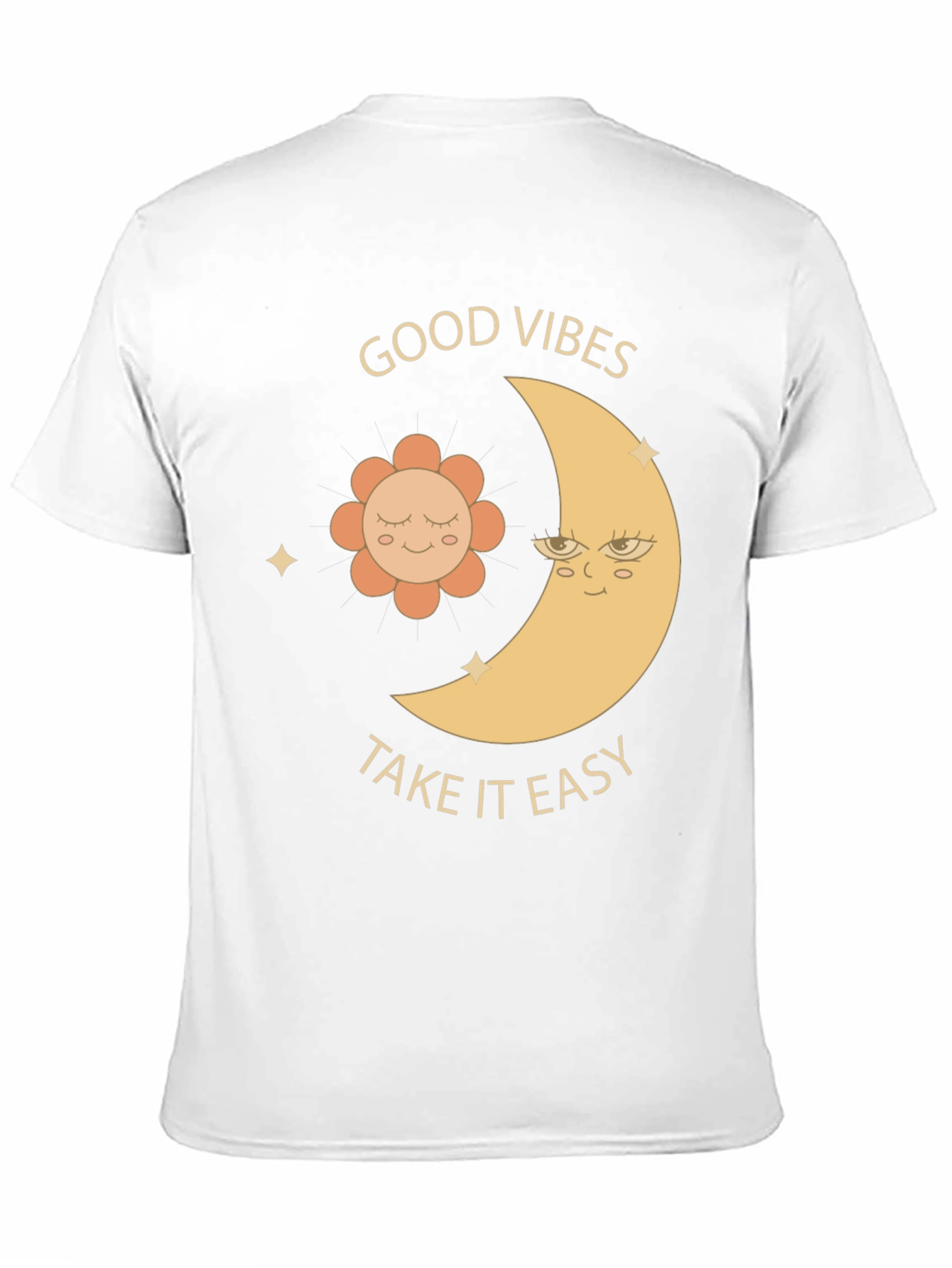 Good Vibes T-Shirt - Moon & Flower Graphic Tee