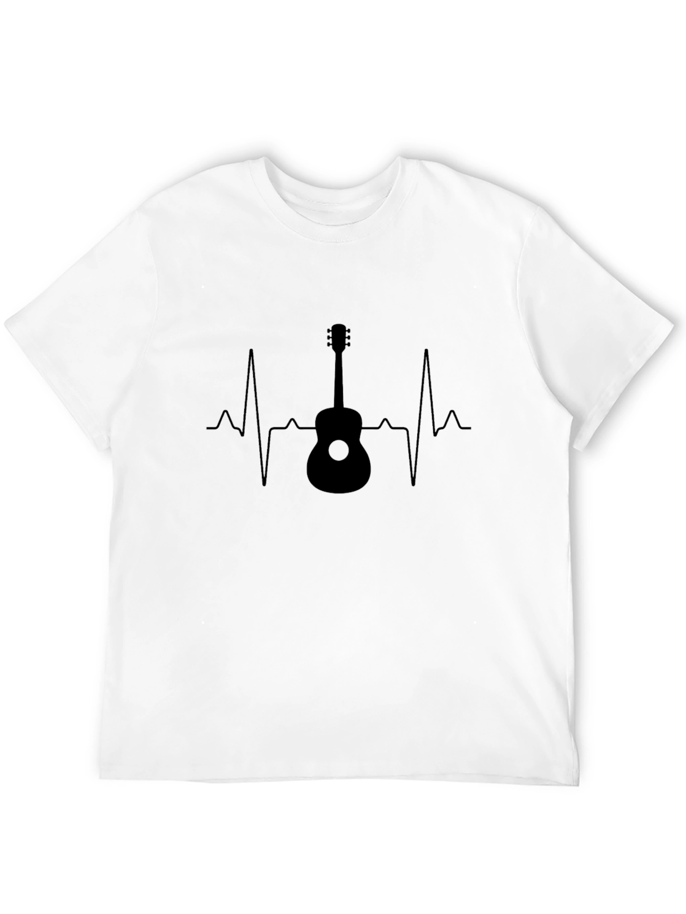 Guitar Heartbeat Graphic Tee - Black