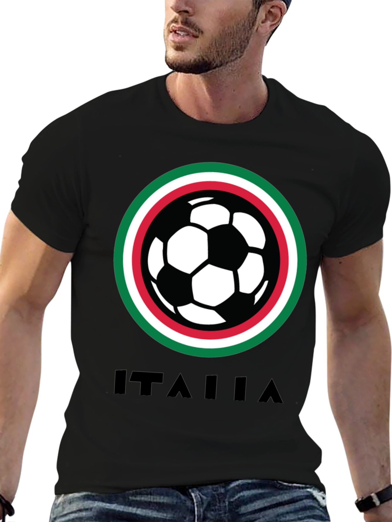 Italia Soccer T-Shirt - Black Italian Pride Tee