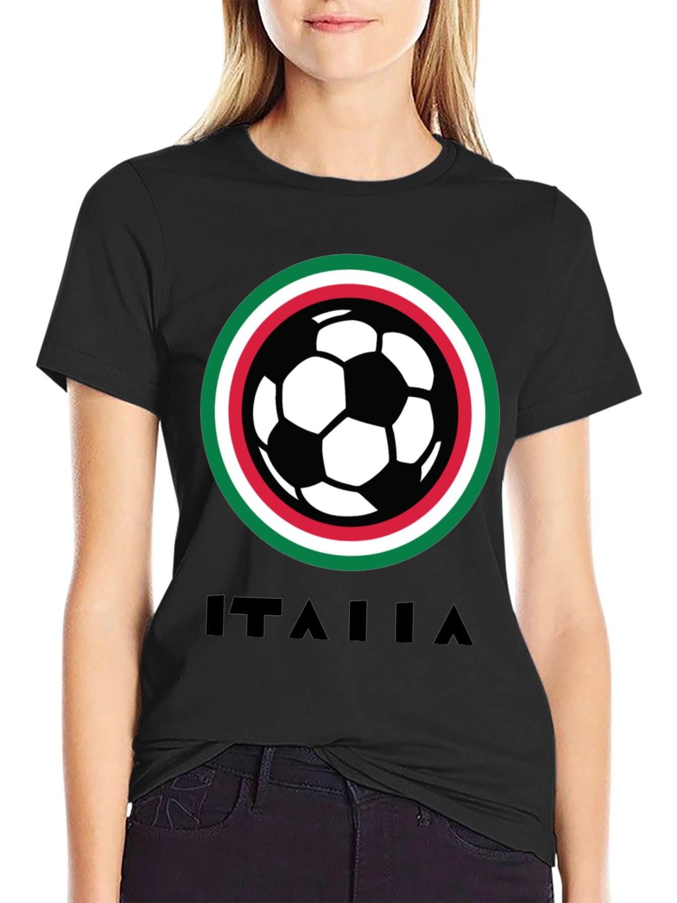 Italia Soccer T-Shirt - Black Italian Pride Tee